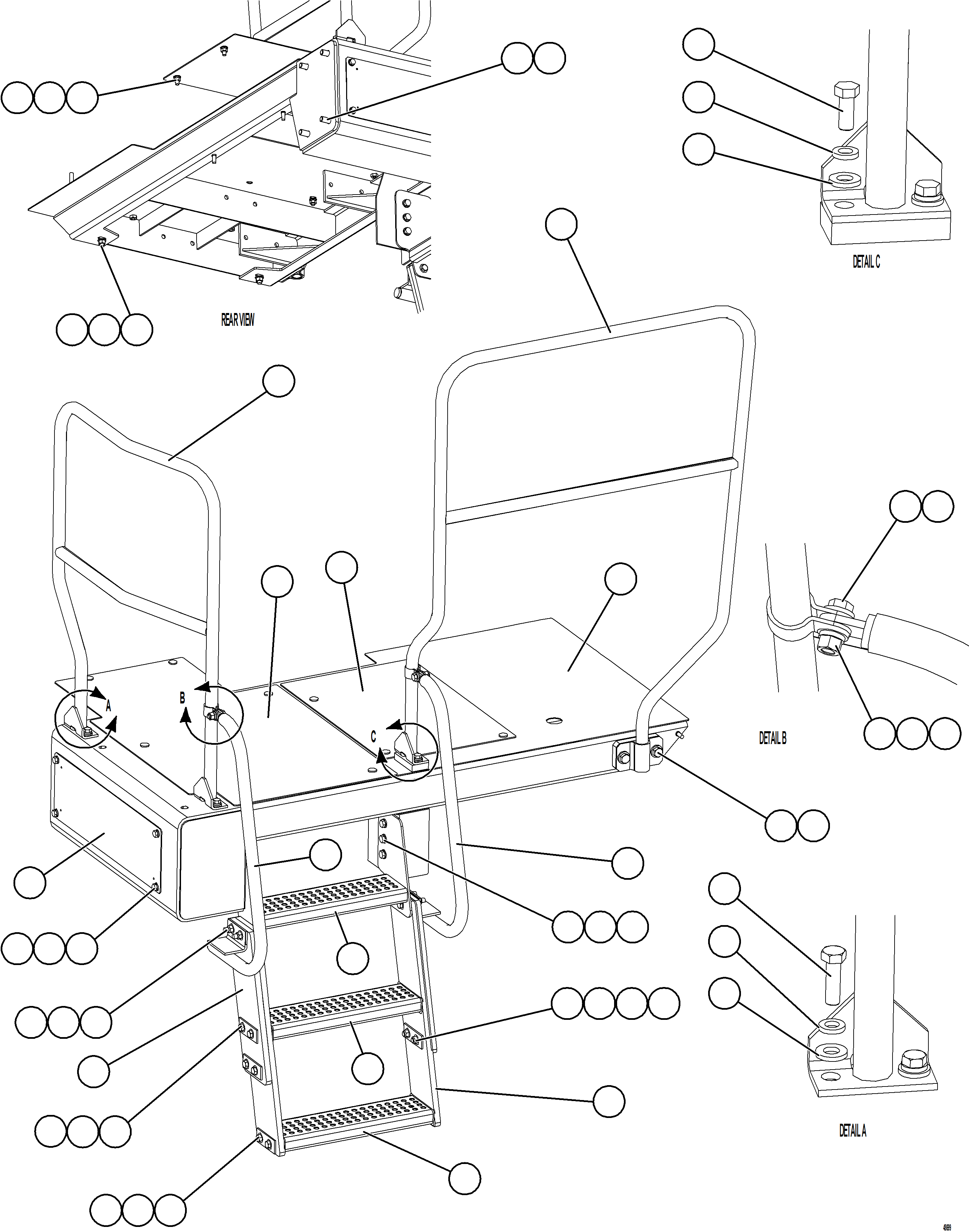 Dump Trucks Komatsu / AFE NEW / AFE59-HV 930E-4 S/N GAE2285 - UP  TECK - GLIDER KIT(afe59-hv) / LH STEPS & PLATFORM(A-036 : 48699)