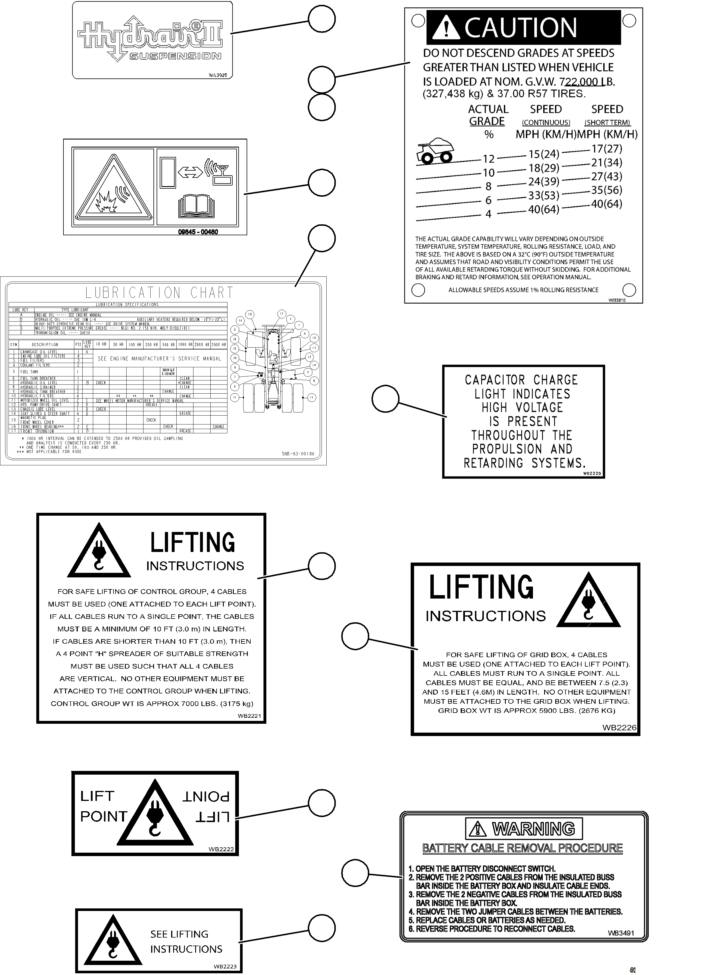 Komatsu parts book diagram for AFE69-P 730E-8 S/N A40063  BUENAVISTA: DECALS & WARNINGS    3/5