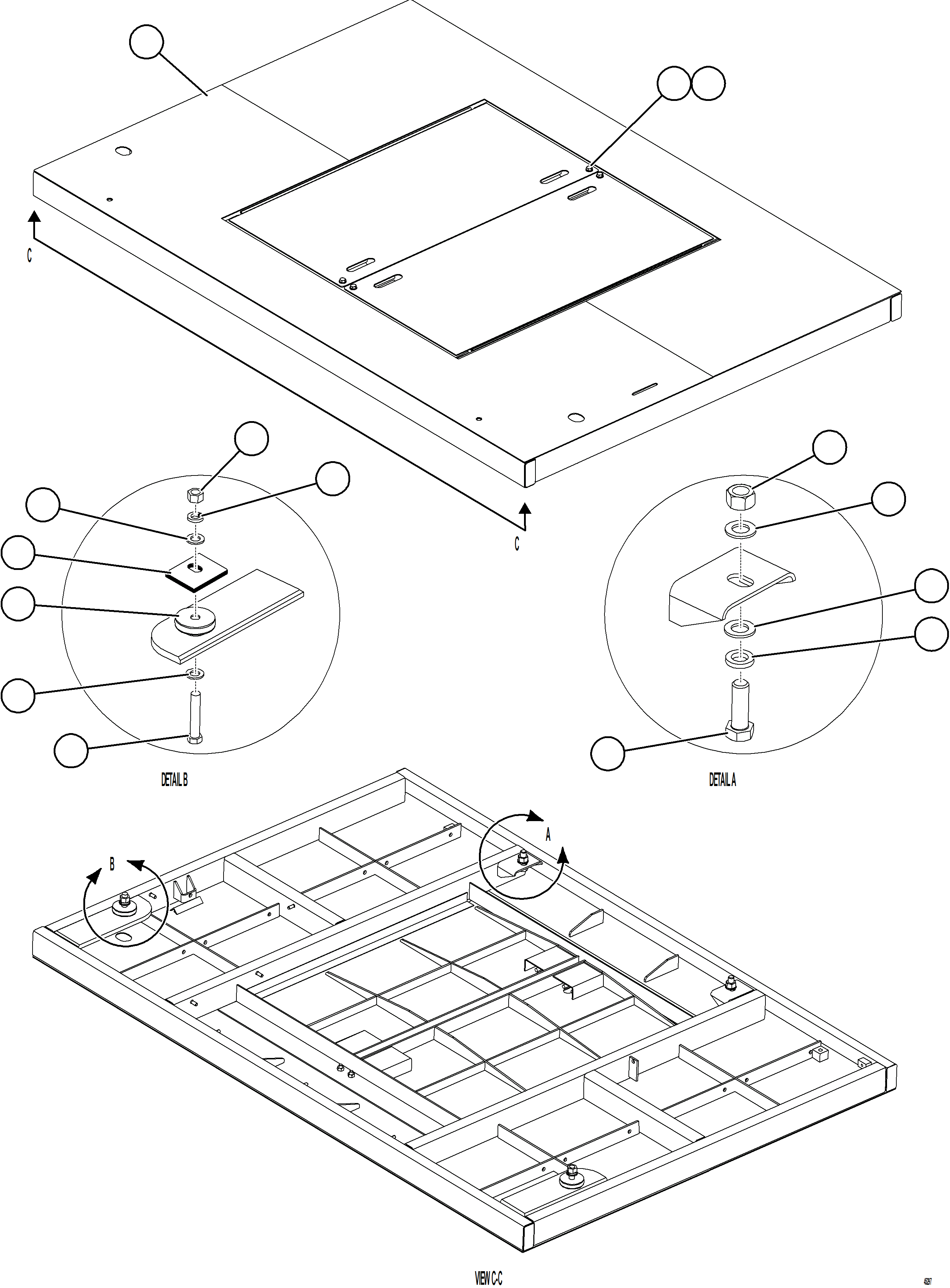 Komatsu parts book diagram for AFE69-P 730E-8 S/N A40063  BUENAVISTA: CENTER DECK INSTALLATION