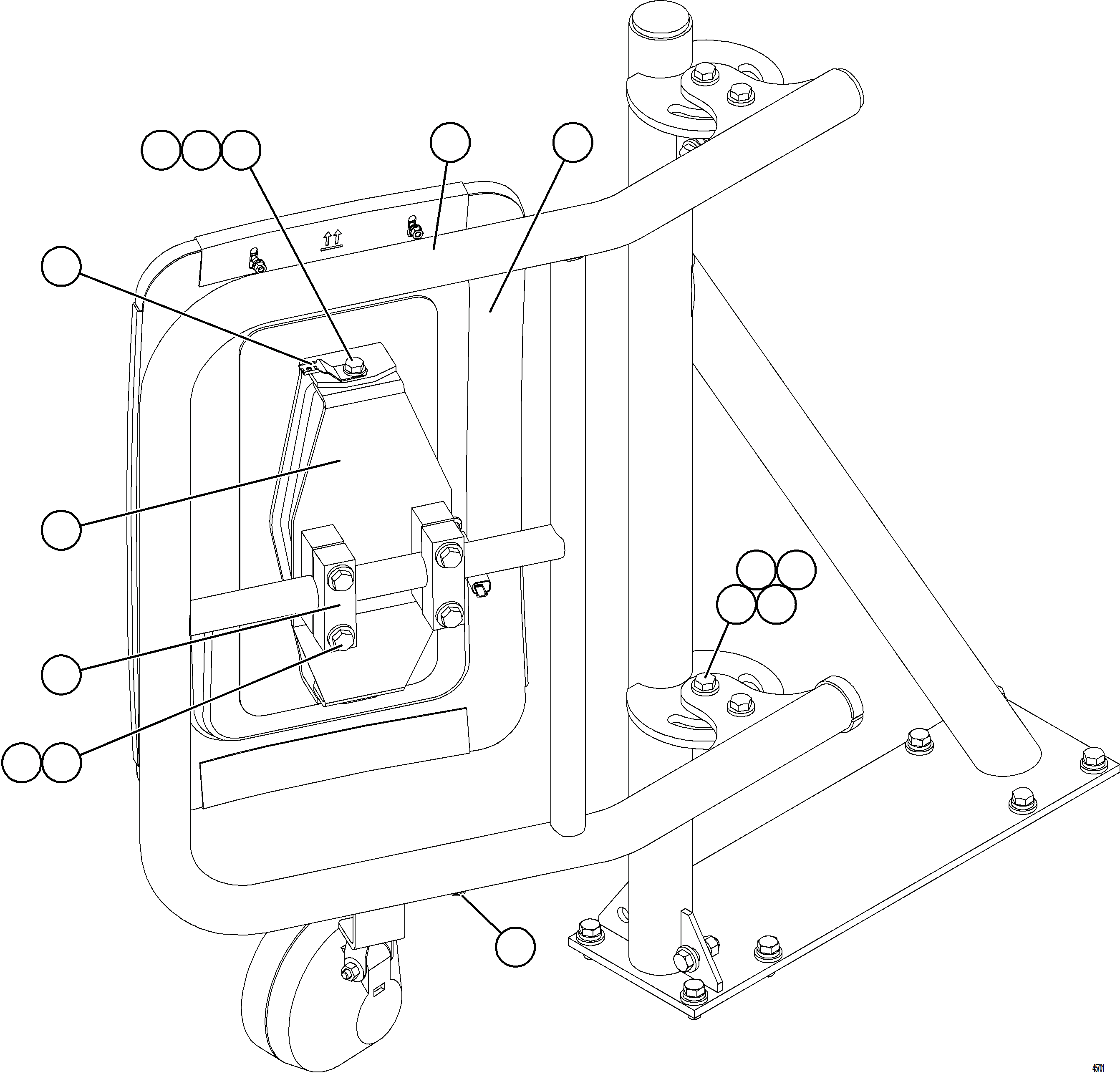 Komatsu parts book diagram for AFE69-P 730E-8 S/N A40063  BUENAVISTA: RH MIRROR INSTALLATION