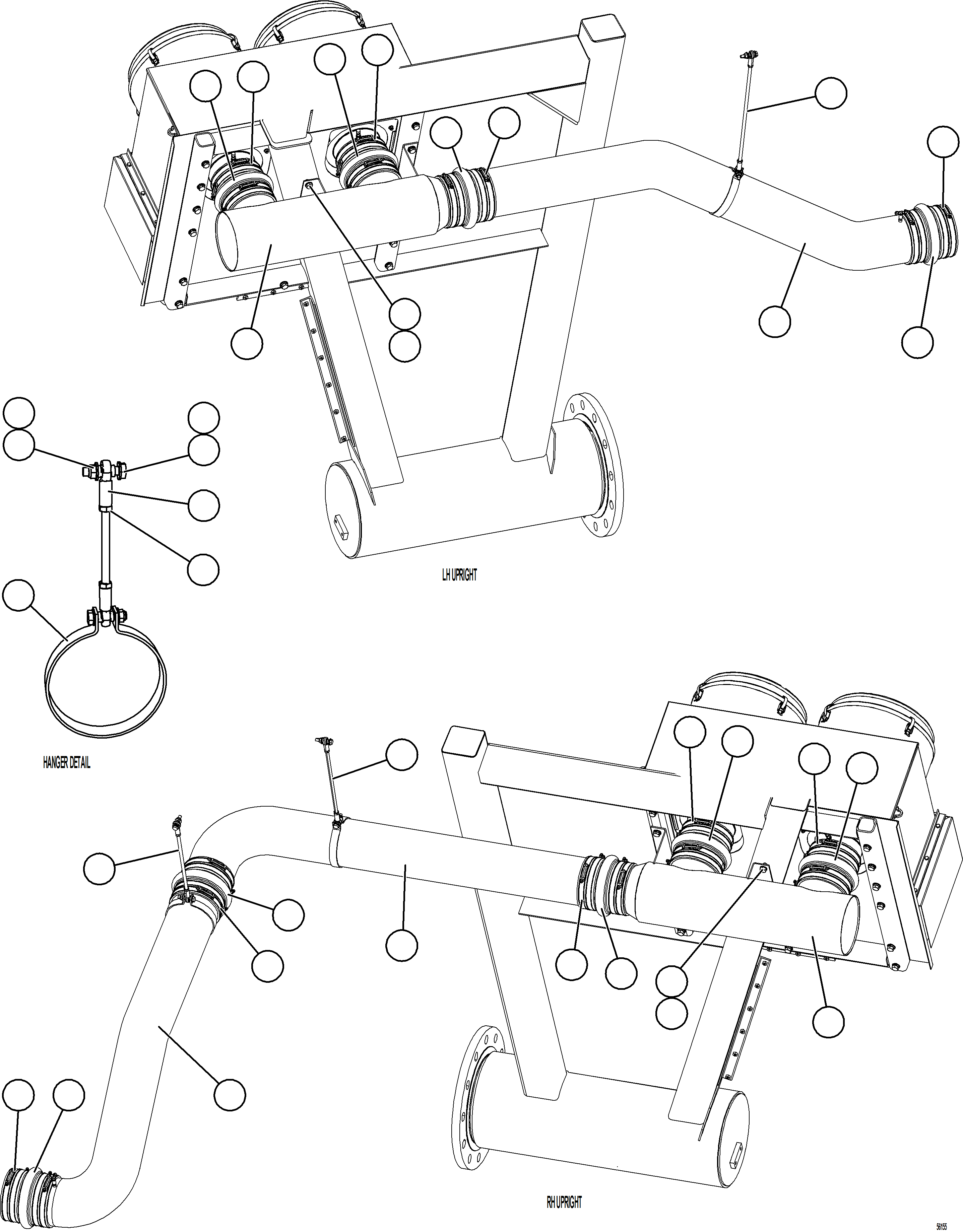Komatsu parts book diagram for AFE69-P 730E-8 S/N A40063  BUENAVISTA: AIR CLEANER PIPING & INSTALLATION    1/2