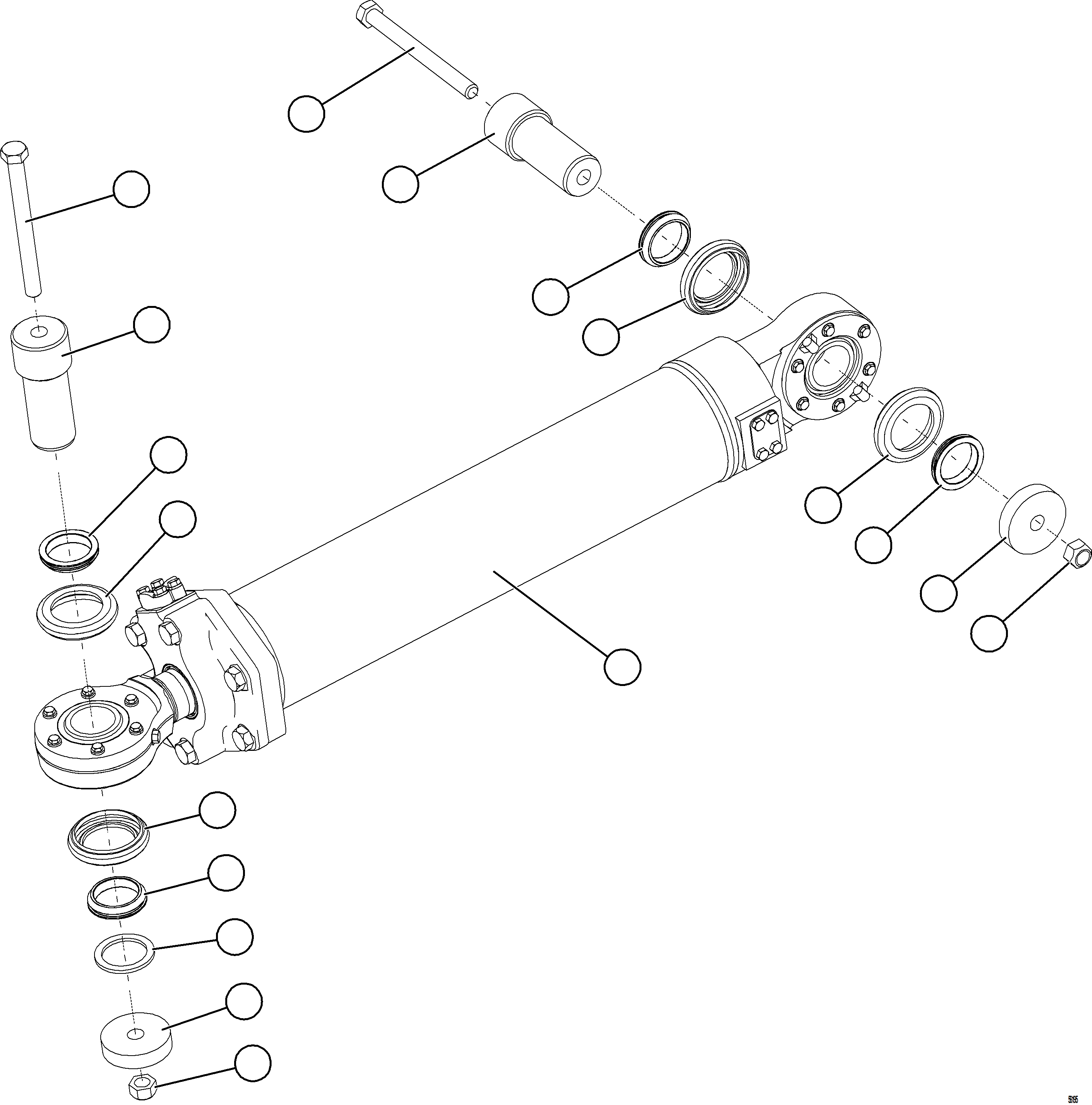 Komatsu parts book diagram for AFE69-P 730E-8 S/N A40063  BUENAVISTA: STEERING CYLINDER INSTALLATION