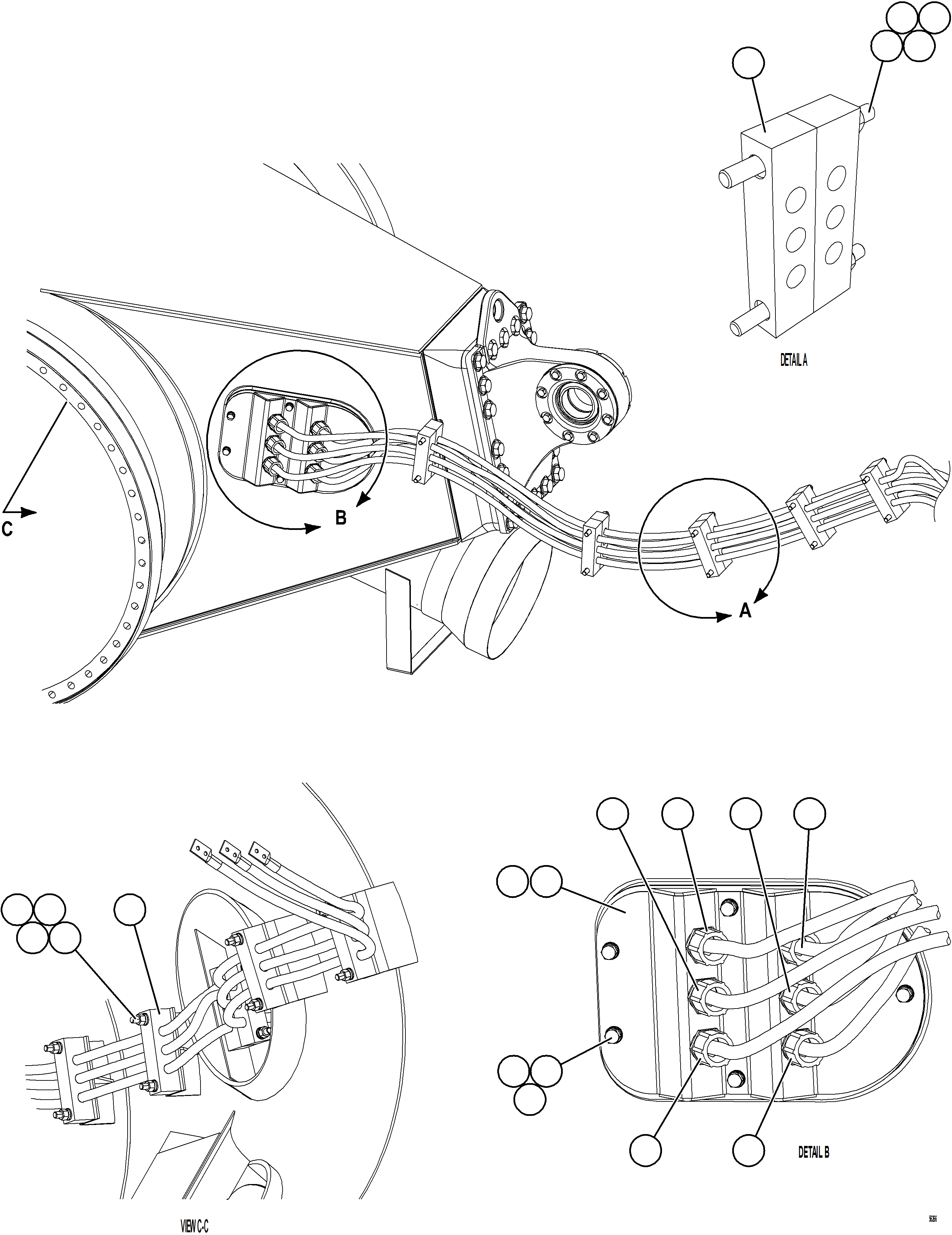 Komatsu parts book diagram for AFE69-P 730E-8 S/N A40063  BUENAVISTA: WHEEL MOTOR WIRING    2/3