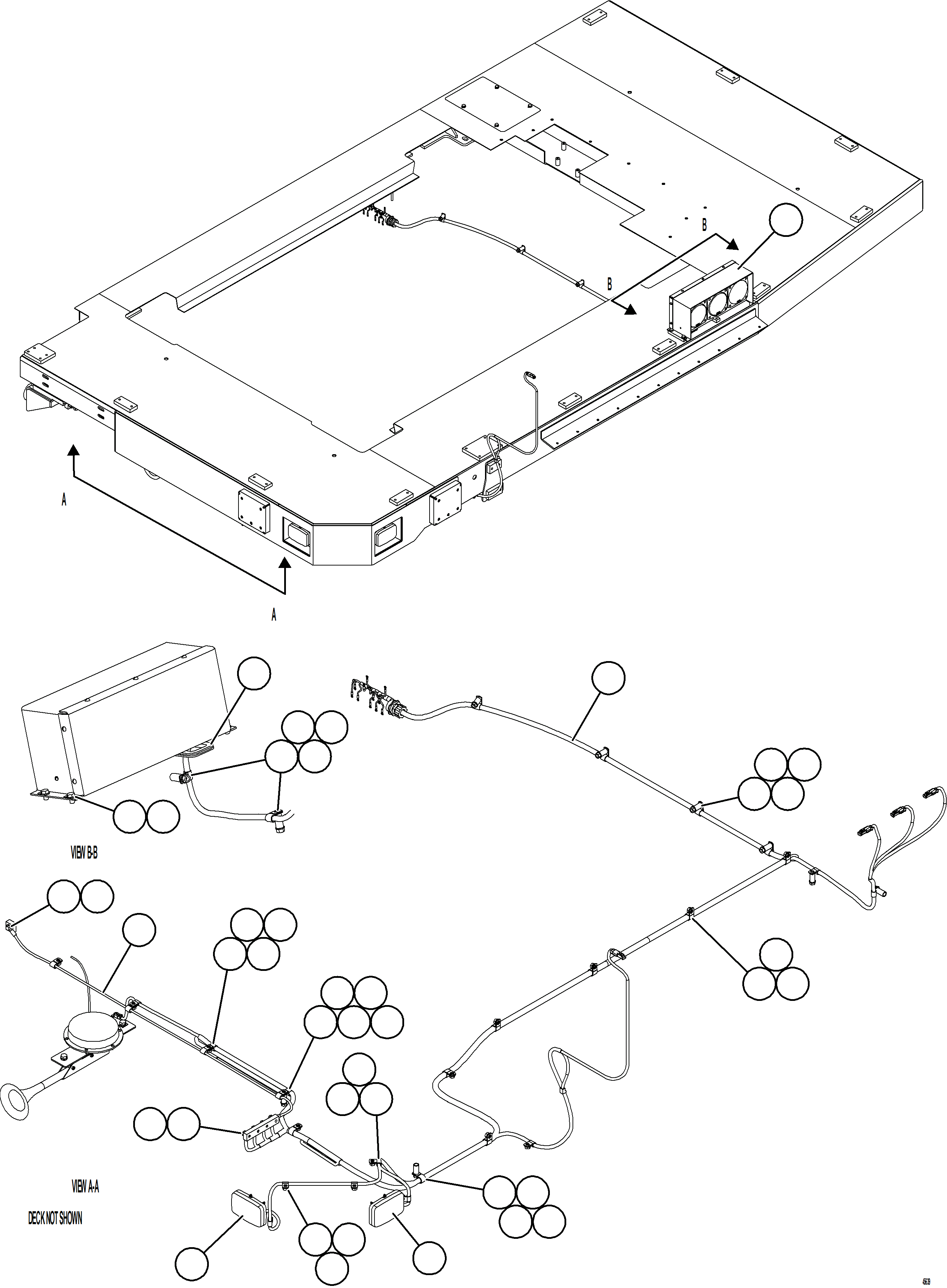 Komatsu parts book diagram for AFE69-P 730E-8 S/N A40063  BUENAVISTA: LH DECK LIGHTS & WIRING