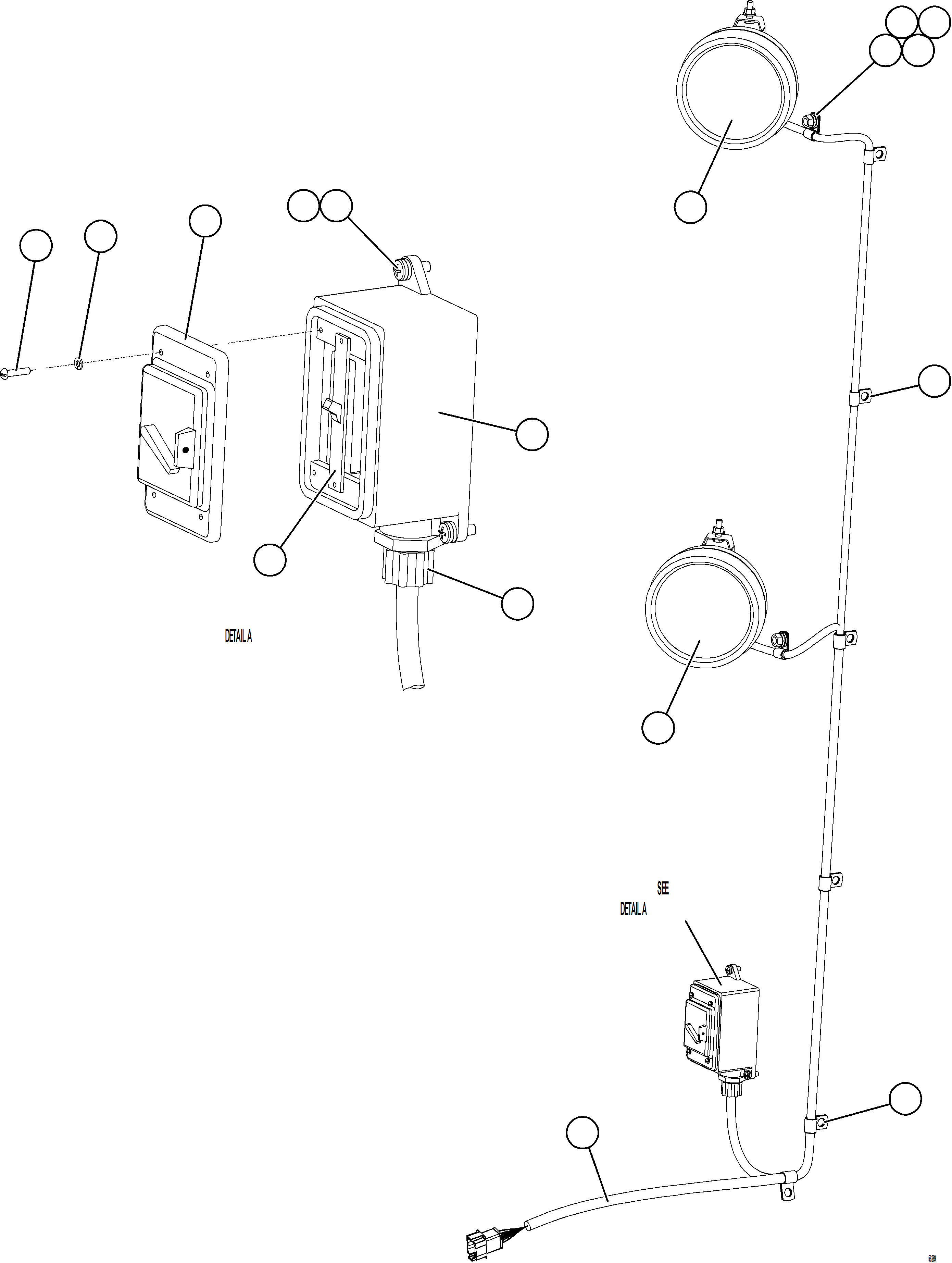 Komatsu parts book diagram for AFE69-P 730E-8 S/N A40063  BUENAVISTA: ENGINE SERVICE LIGHTS