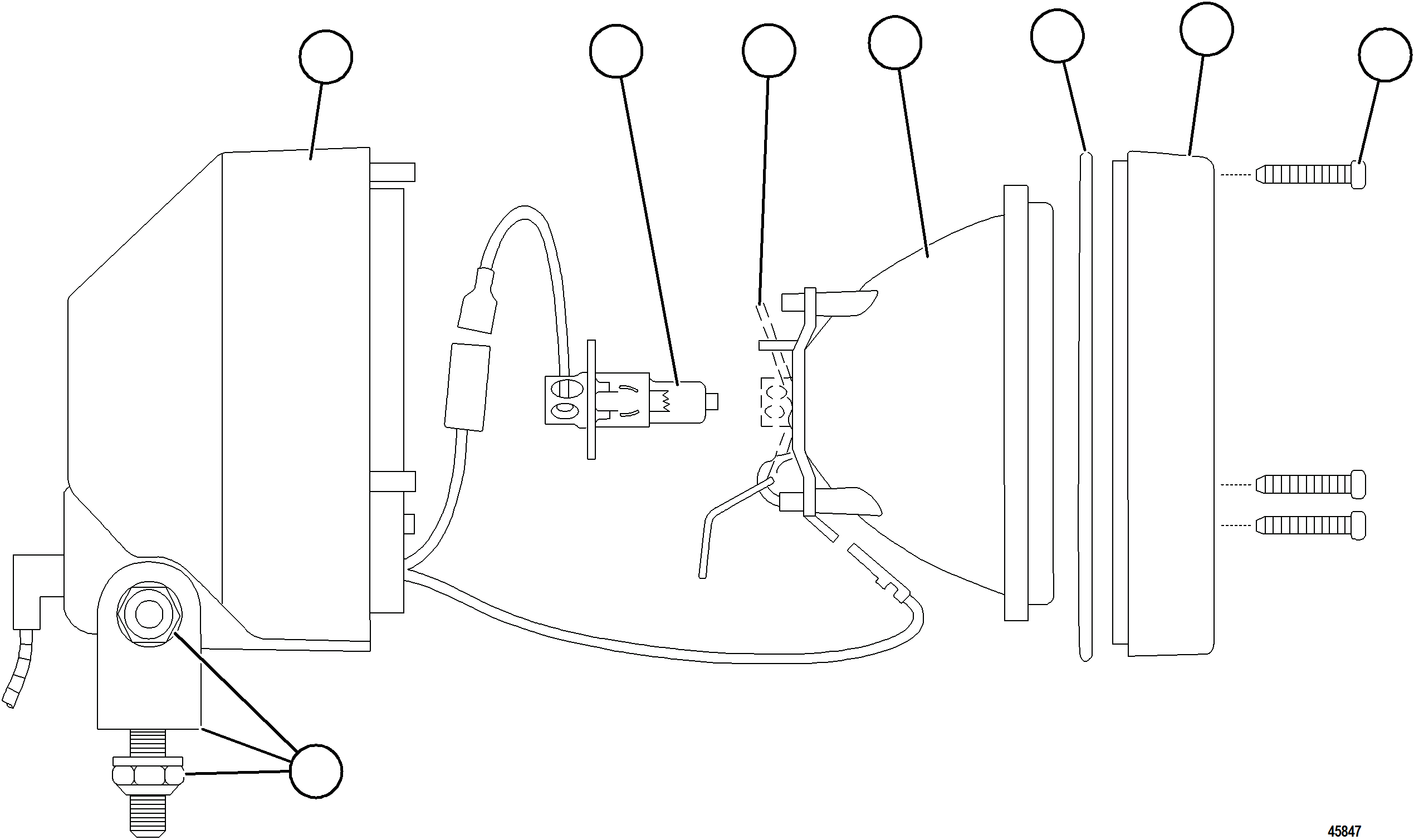Komatsu parts book diagram for AFE69-P 730E-8 S/N A40063  BUENAVISTA: FLOOD LIGHT ASSEMBLY
