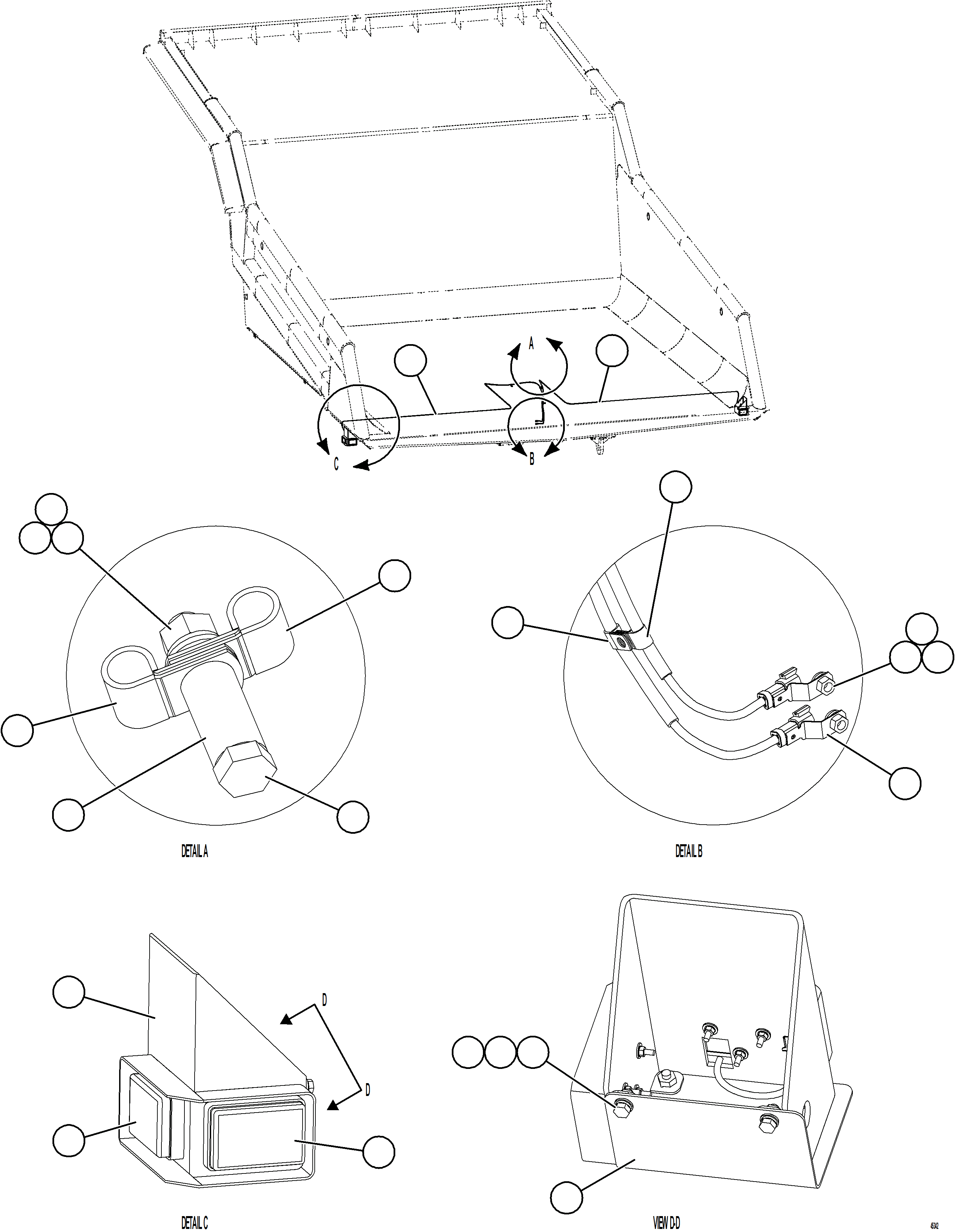 Komatsu parts book diagram for AFE69-P 730E-8 S/N A40063  BUENAVISTA: REAR TURN & CLEARANCE LIGHTS
