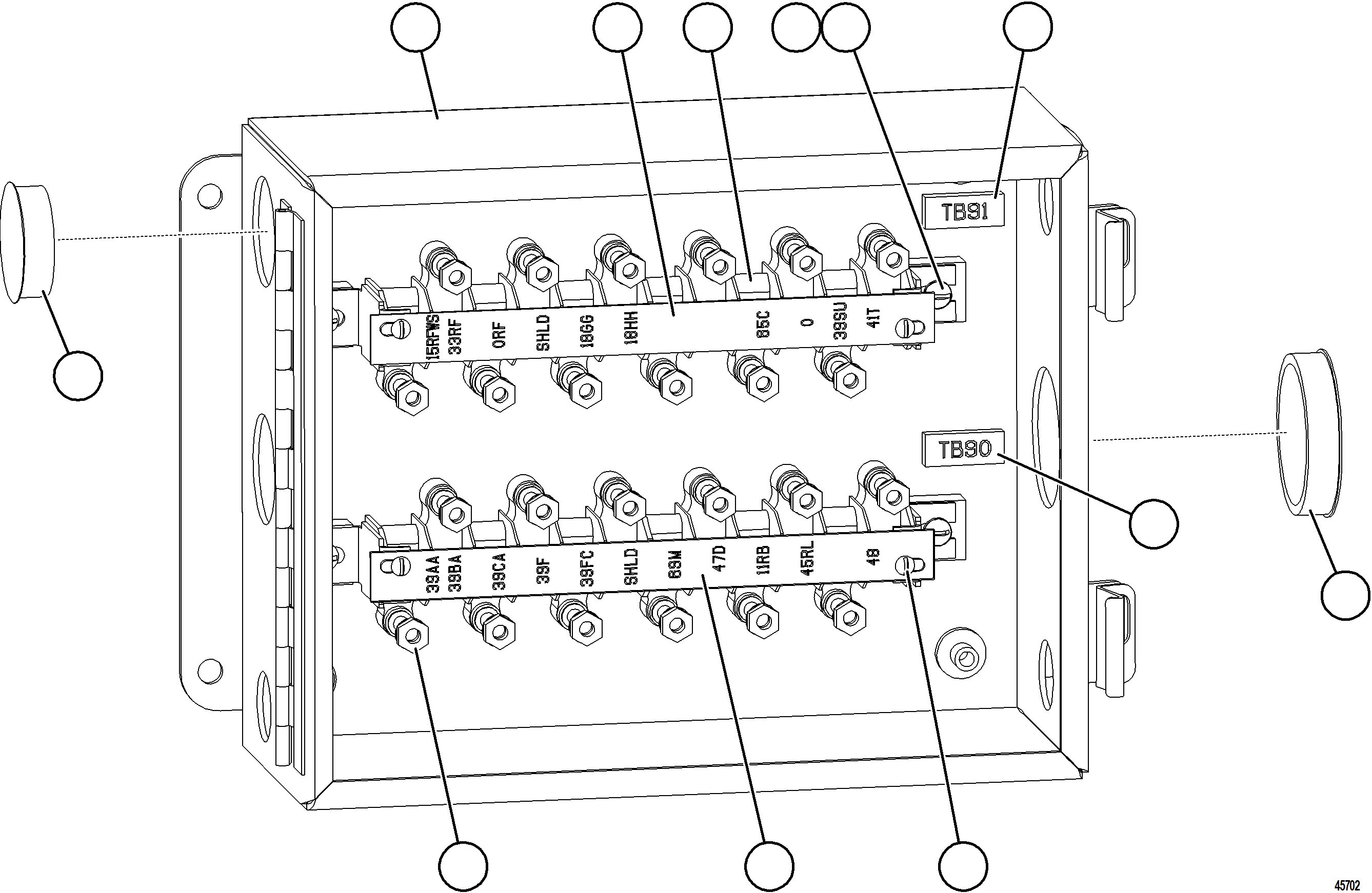 Komatsu parts book diagram for AFE69-P 730E-8 S/N A40063  BUENAVISTA: JUNCTION BOX ASSEMBLY - RH    58D-06-80290