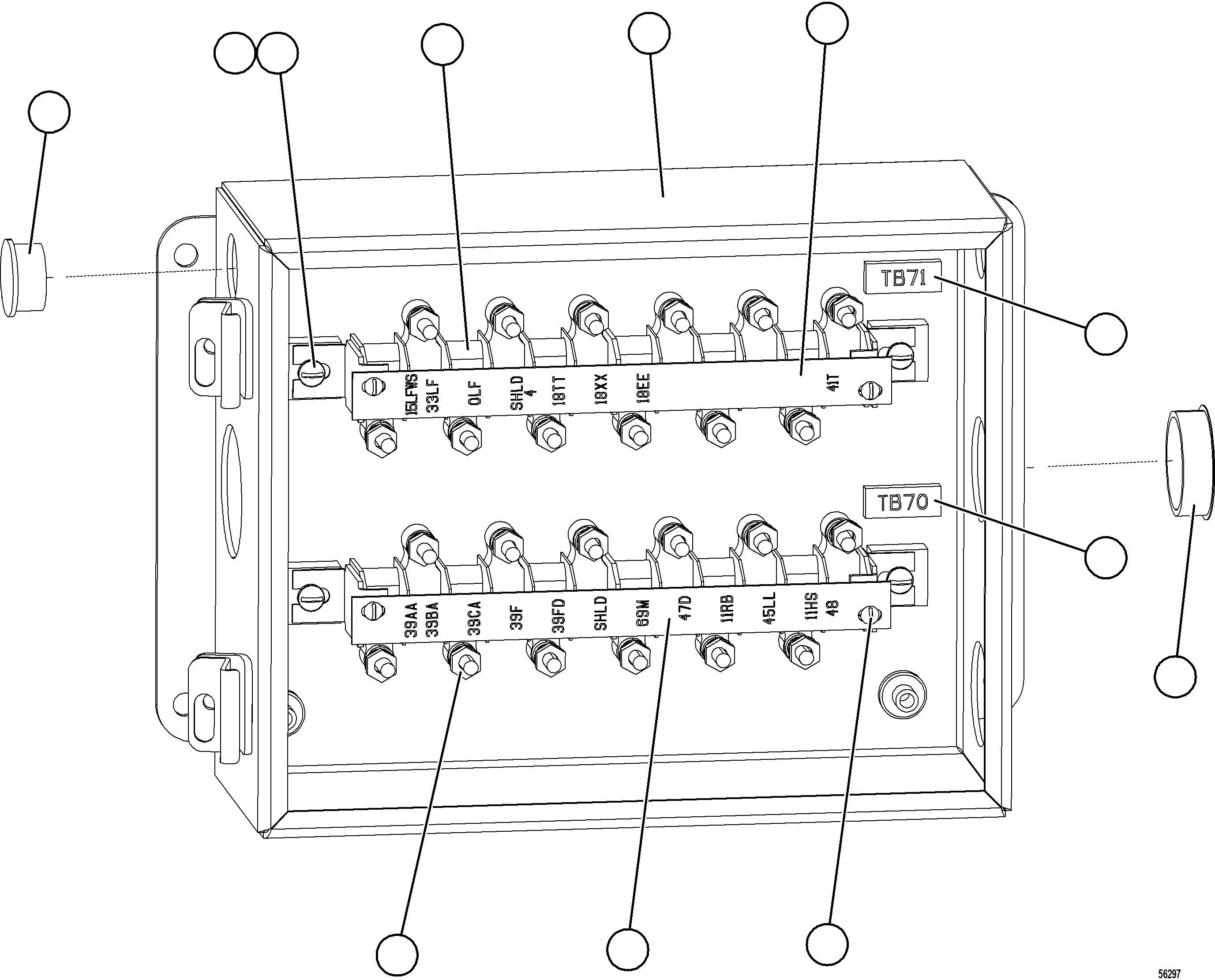Komatsu parts book diagram for AFE69-P 730E-8 S/N A40063  BUENAVISTA: JUNCTION BOX ASSEMBLY - LH    XB8597