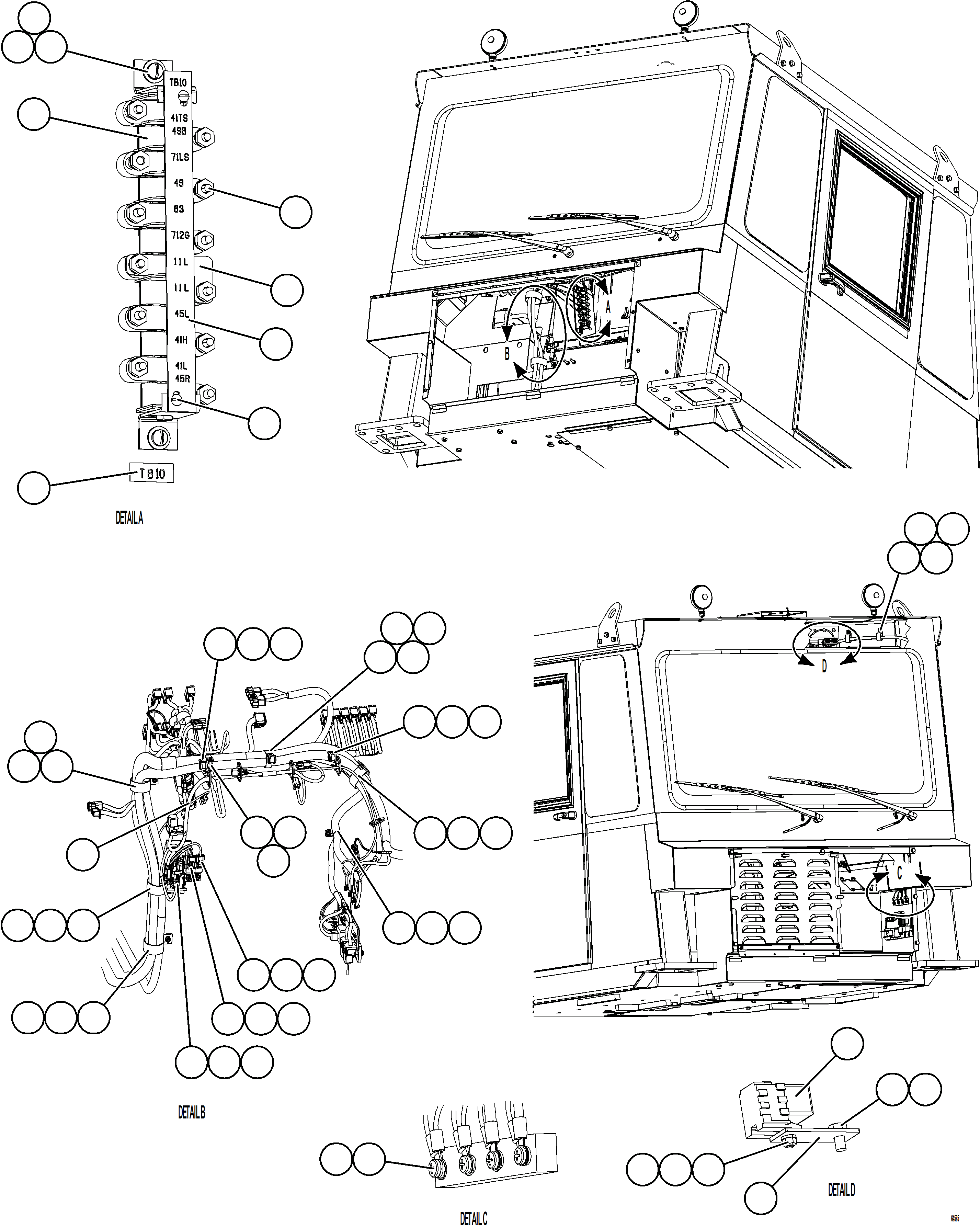 Komatsu parts book diagram for AFE69-P 730E-8 S/N A40063  BUENAVISTA: MISCELLANEOUS CAB ELECTRICAL