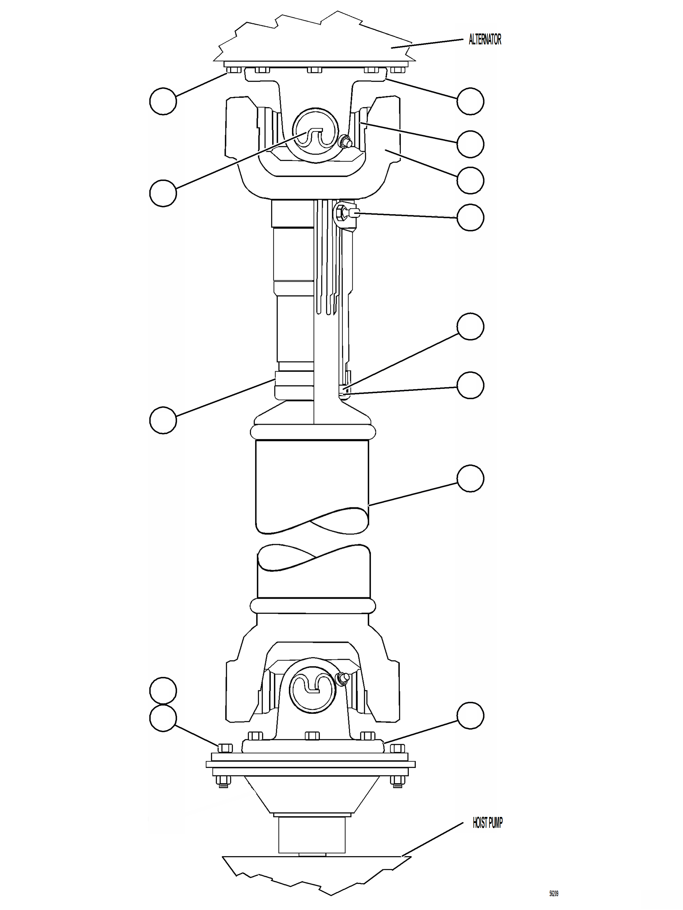 Komatsu parts book diagram for AFE69-P 730E-8 S/N A40063  BUENAVISTA: DRIVE SHAFT INSTALLATION