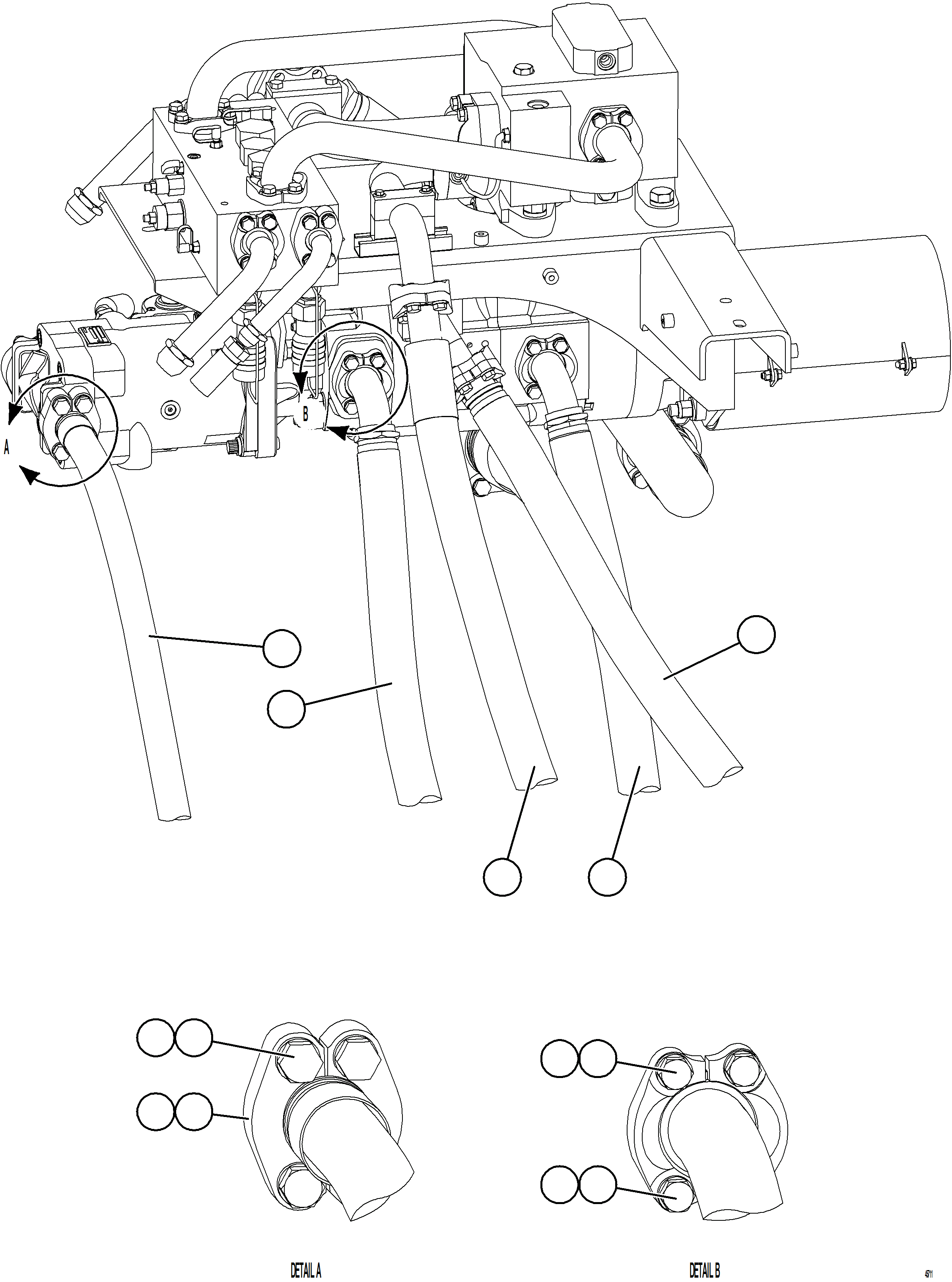 Komatsu parts book diagram for AFE69-P 730E-8 S/N A40063  BUENAVISTA: PUMP MODULE PIPING    2/3