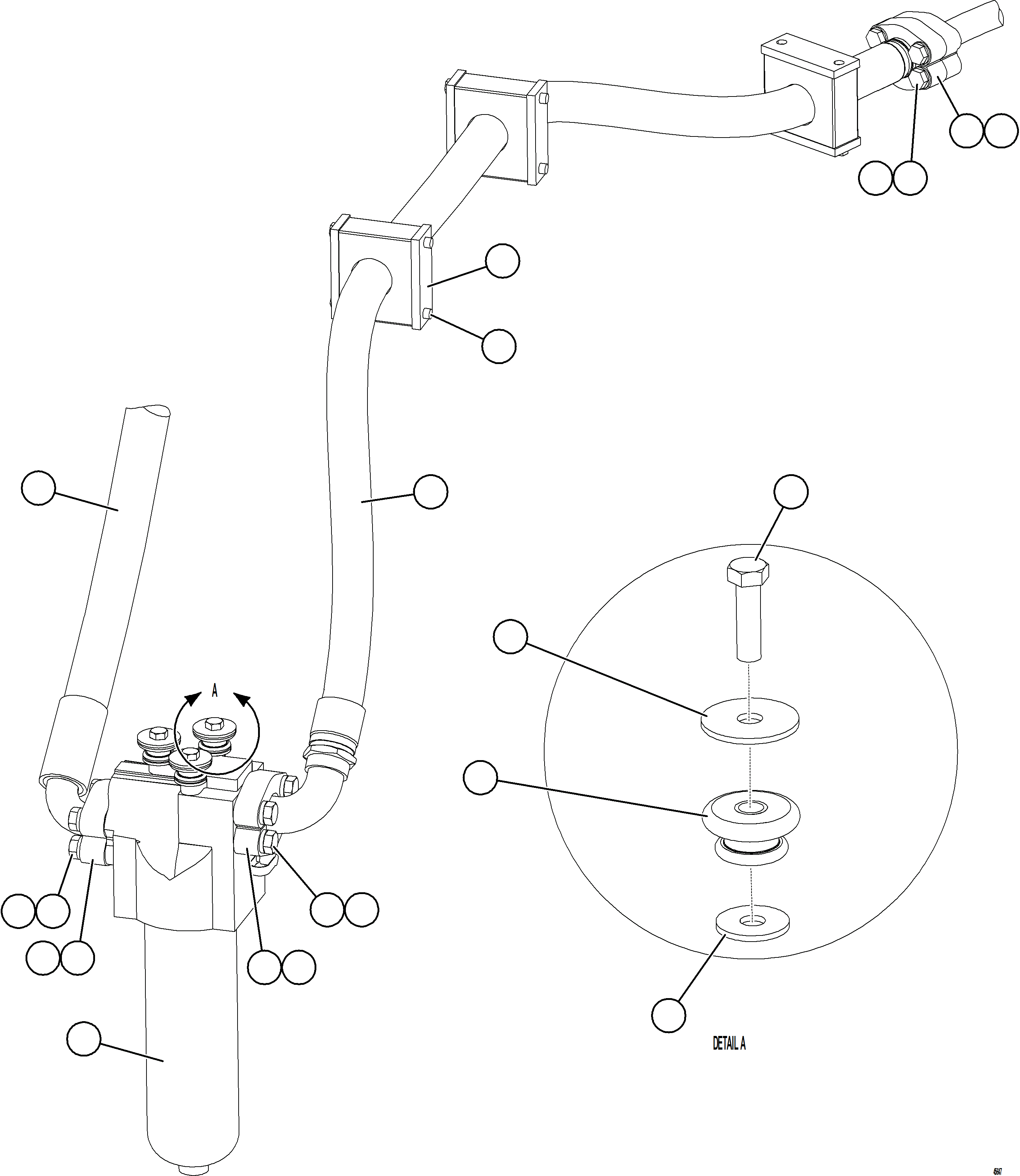 Komatsu parts book diagram for AFE69-P 730E-8 S/N A40063  BUENAVISTA: STEERING FILTER INSTALLATION