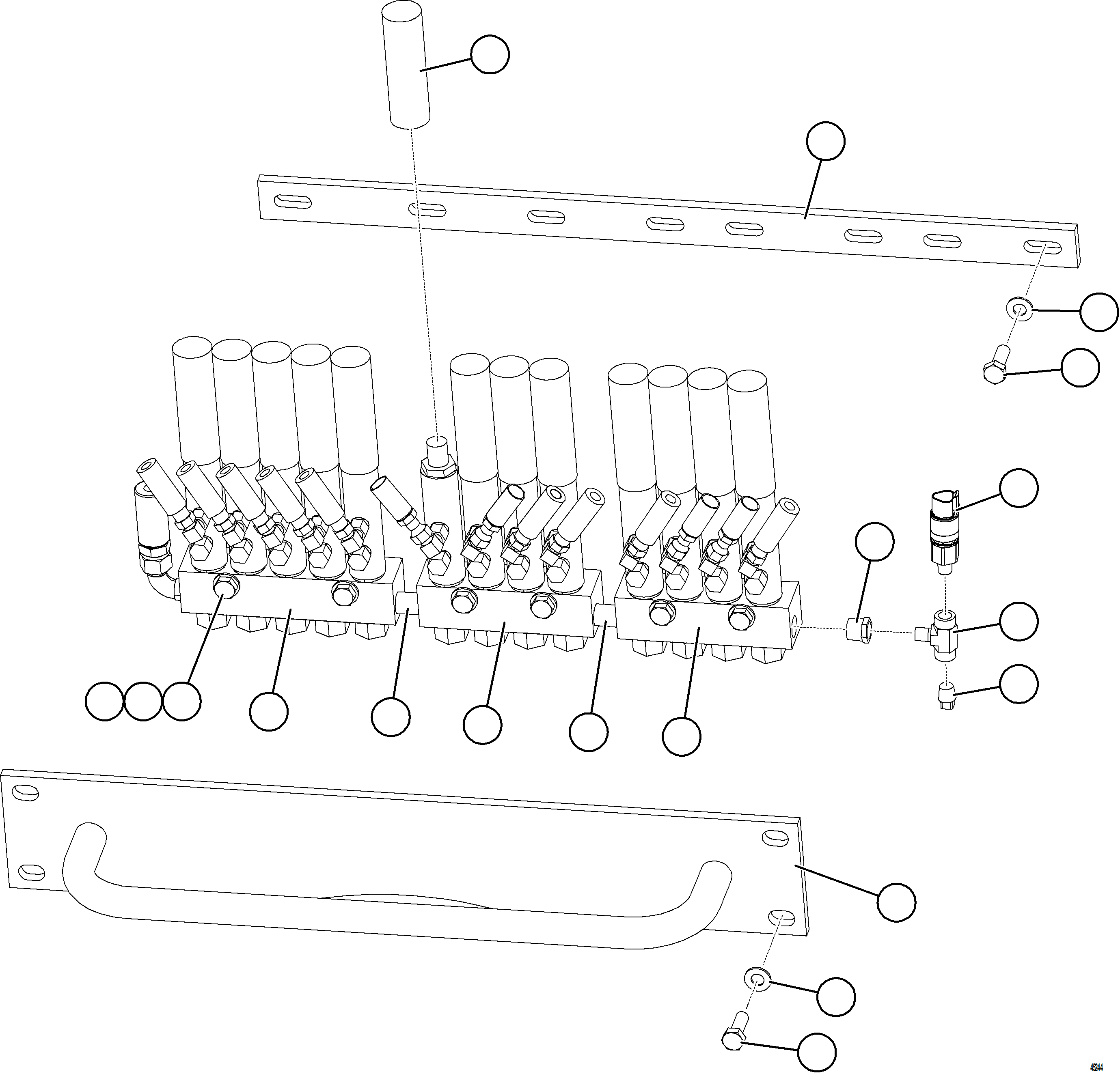 Komatsu parts book diagram for AFE69-P 730E-8 S/N A40063  BUENAVISTA: AUTOMATIC LUBRICATION - REAR INJECTORS