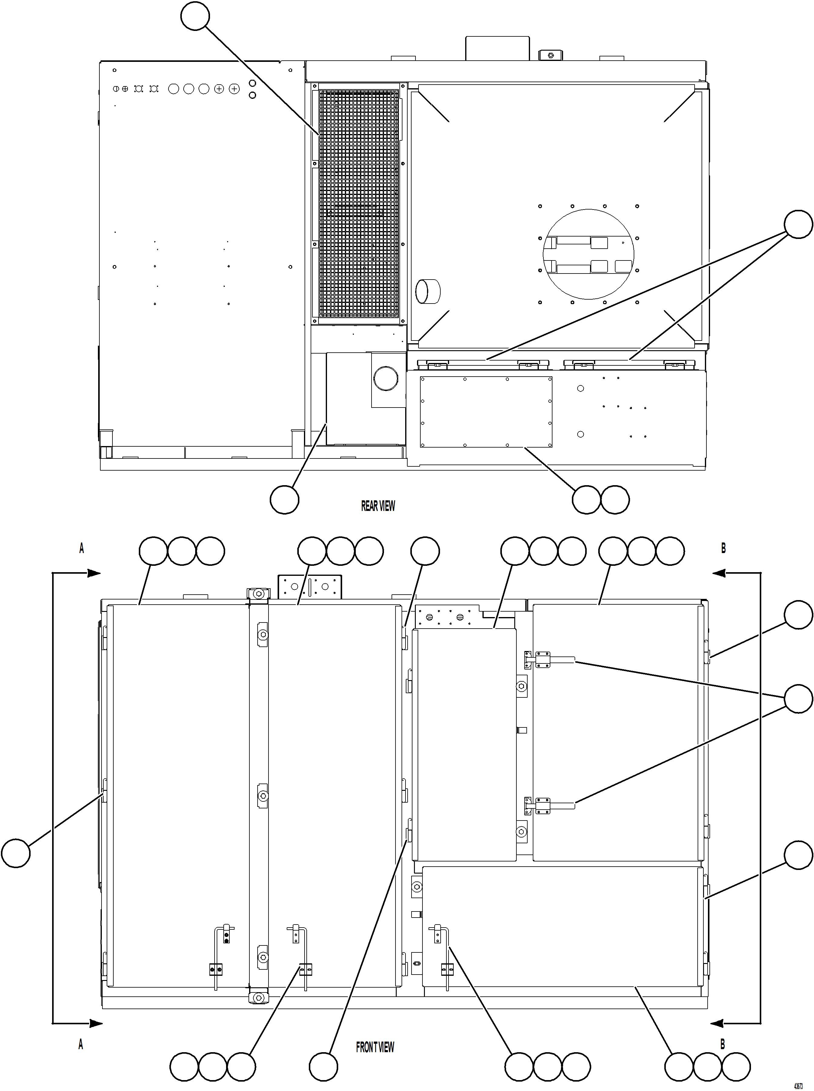 Komatsu parts book diagram for AFE69-P 730E-8 S/N A40063  BUENAVISTA: DOORS AND COVERS    1/2