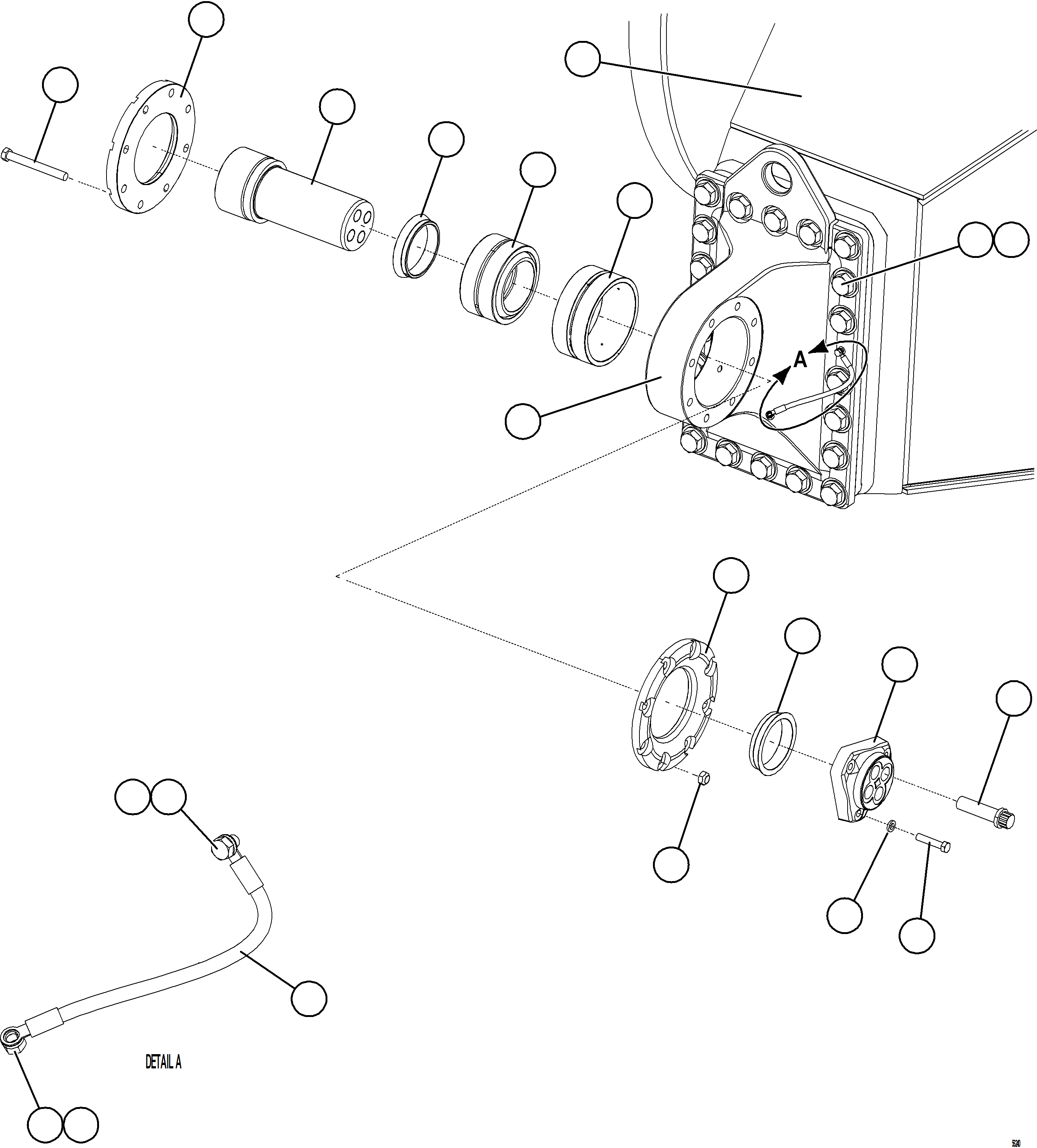 Komatsu parts book diagram for AFE69-Q 730E-8 S/N A40064, A40067  ASSMANG: REAR AXLE INSTALLATION
