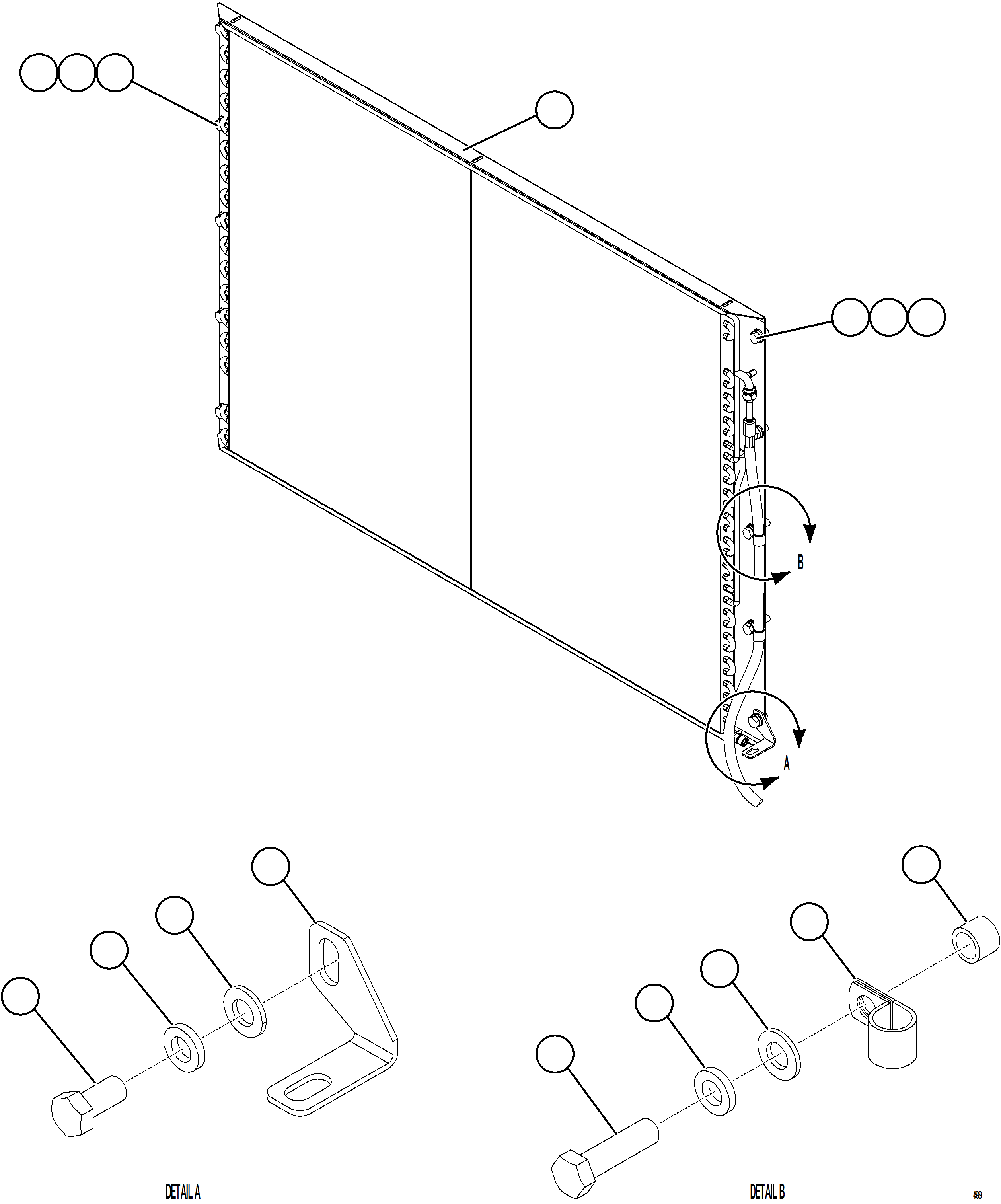 Komatsu parts book diagram for AFE69-Q 730E-8 S/N A40064, A40067  ASSMANG: AIR CONDITIONING - CONDENSER INSTALLATION