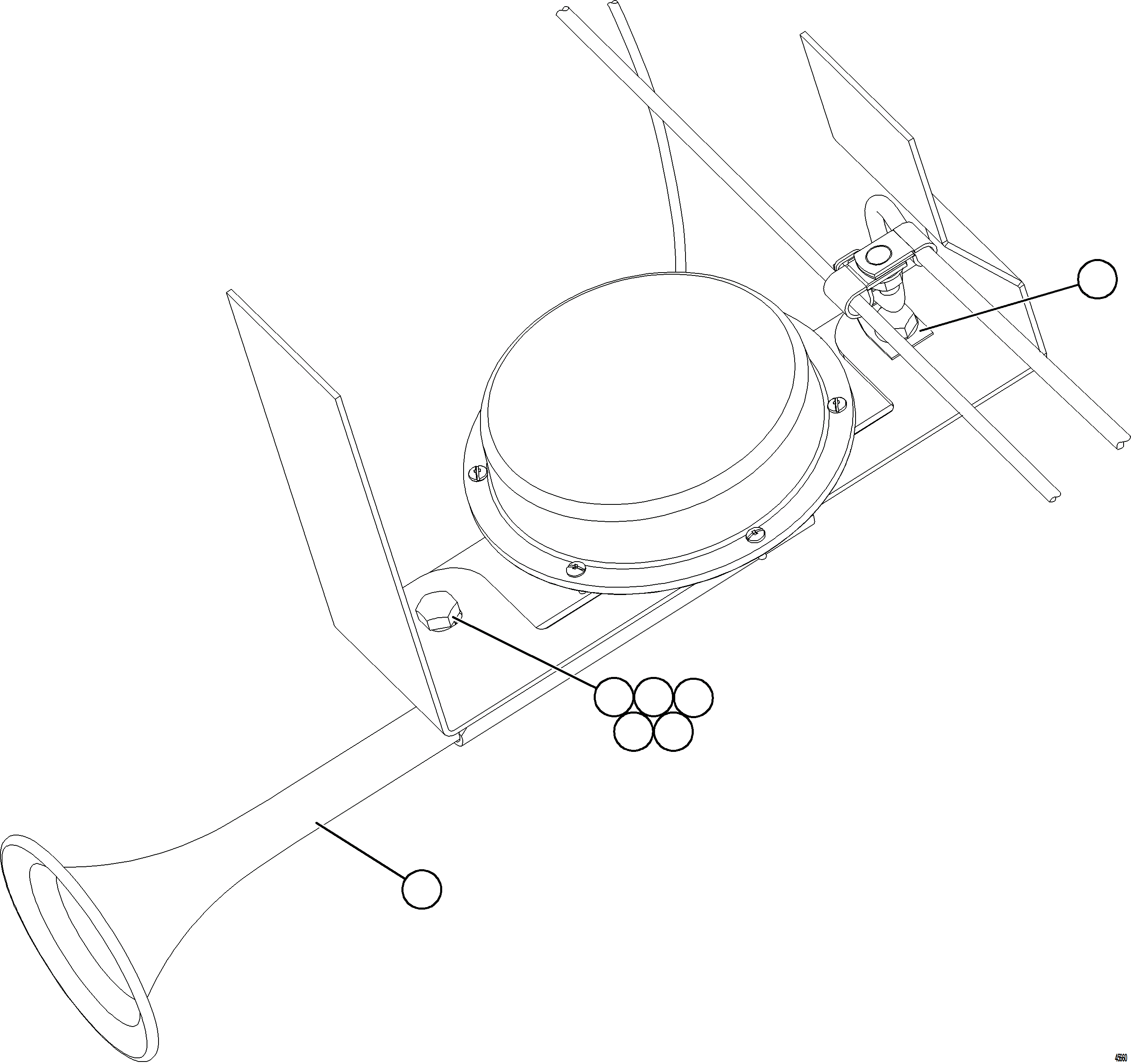 Komatsu parts book diagram for AFE69-Q 730E-8 S/N A40064, A40067  ASSMANG: HORN INSTALLATION