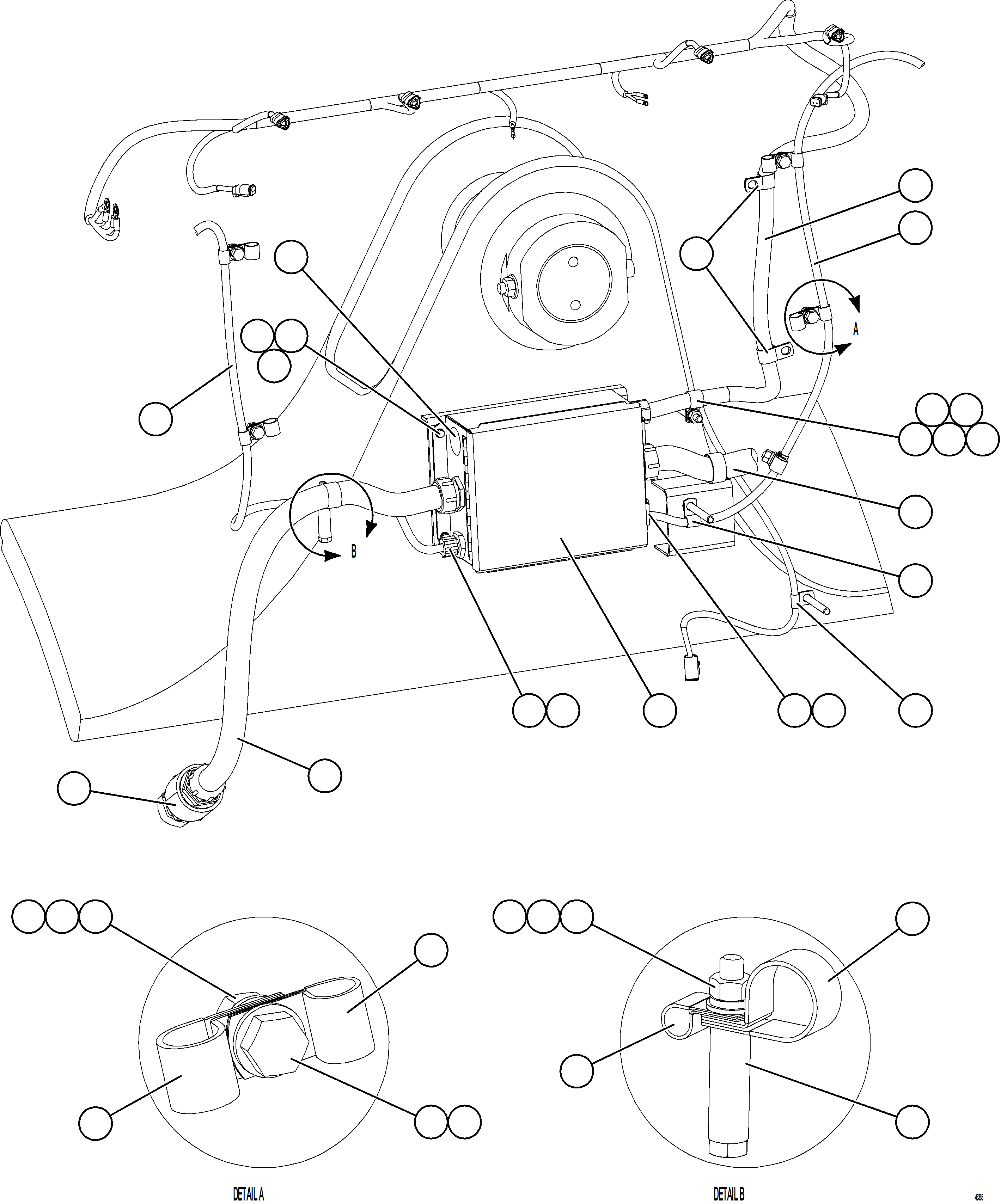 Komatsu parts book diagram for AFE69-Q 730E-8 S/N A40064, A40067  ASSMANG: REAR JUNCTION BOX INSTALLATION & WIRING