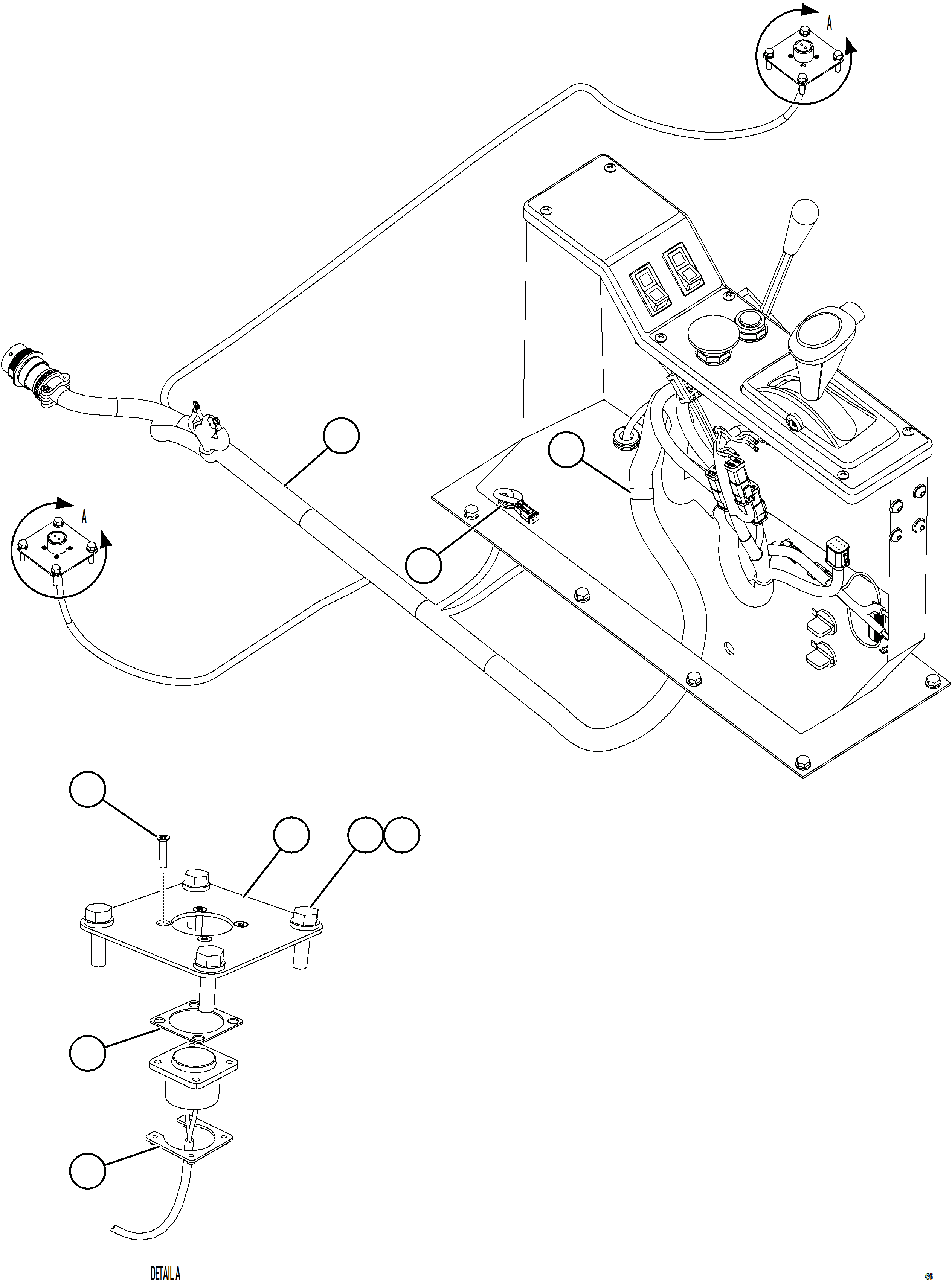 Komatsu parts book diagram for AFE69-Q 730E-8 S/N A40064, A40067  ASSMANG: WINDOW SWITCH WIRING