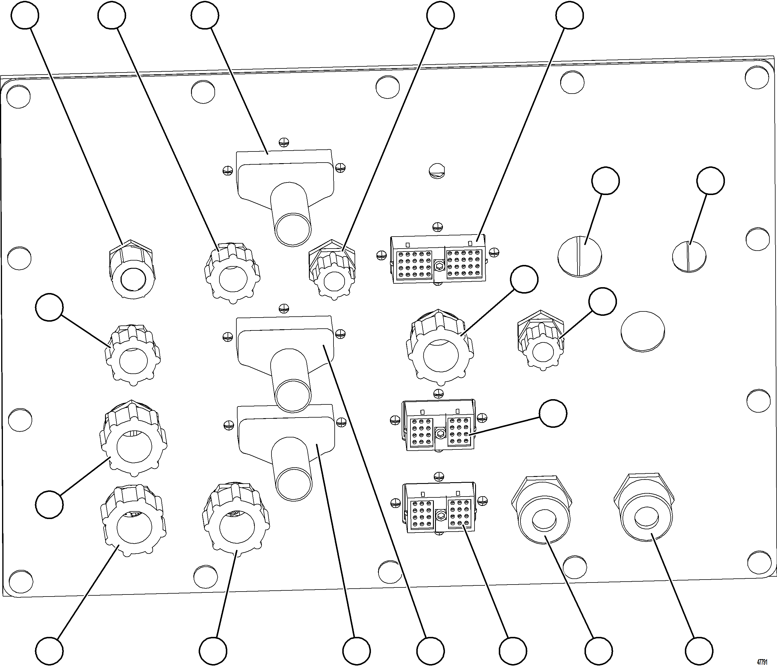 Komatsu parts book diagram for AFE69-Q 730E-8 S/N A40064, A40067  ASSMANG: AUXILIARY CONTROL CABINET EXTERNAL WIRING    1/4