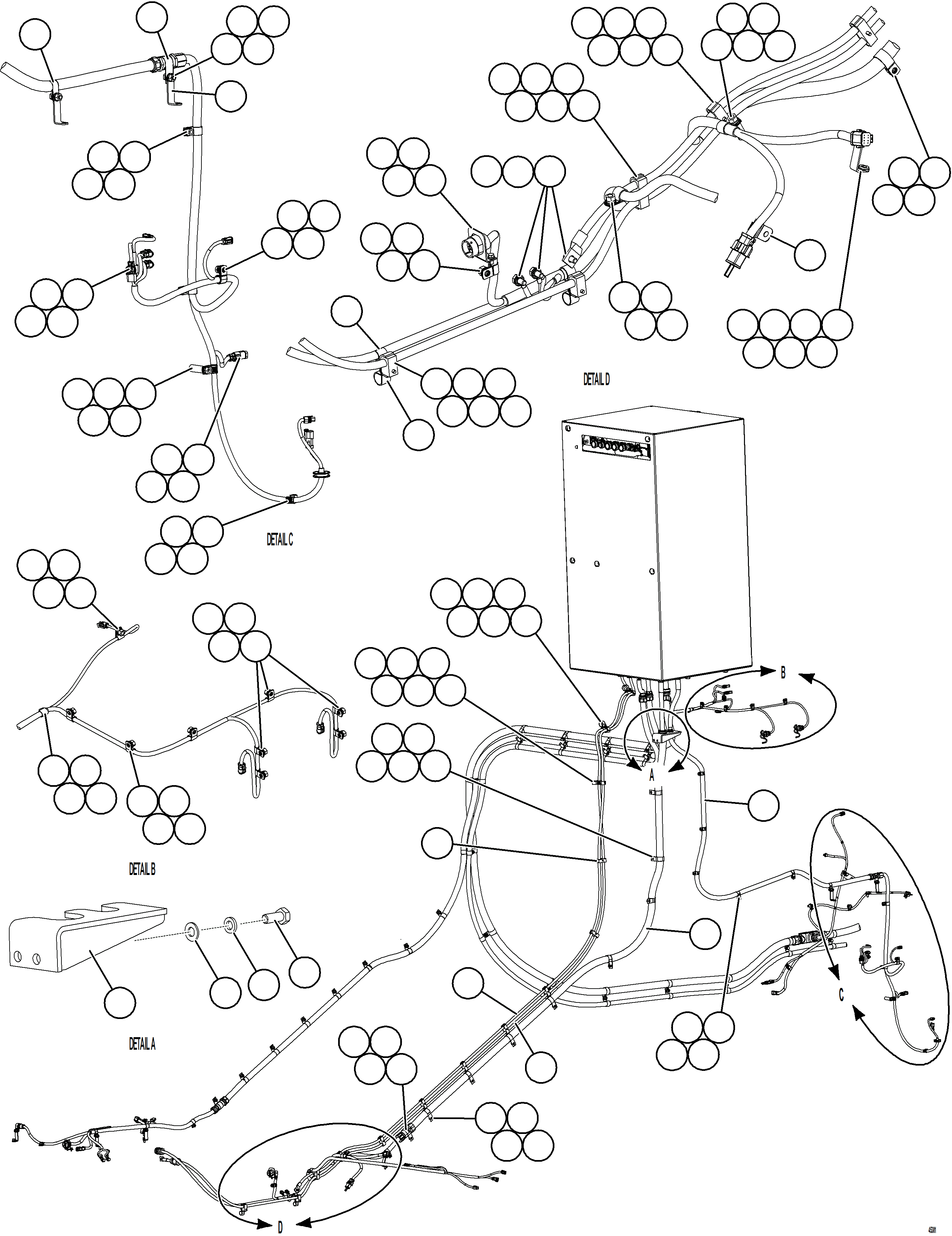 Komatsu parts book diagram for AFE69-Q 730E-8 S/N A40064, A40067  ASSMANG: AUXILIARY CONTROL CABINET EXTERNAL WIRING    4/4