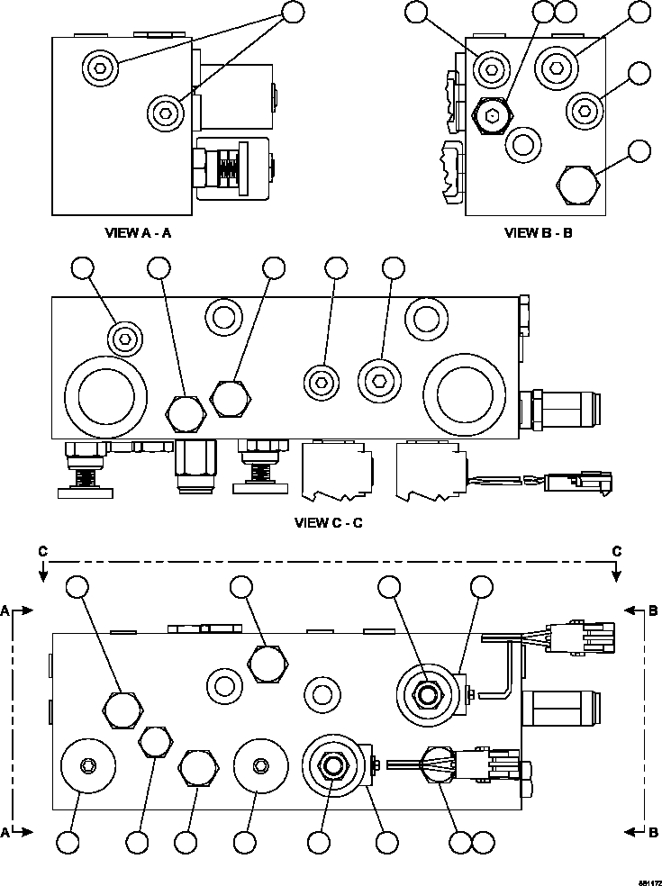 Komatsu parts book diagram for AFE69-Q 730E-8 S/N A40064, A40067  ASSMANG: BRAKE MANIFOLD    PC2915