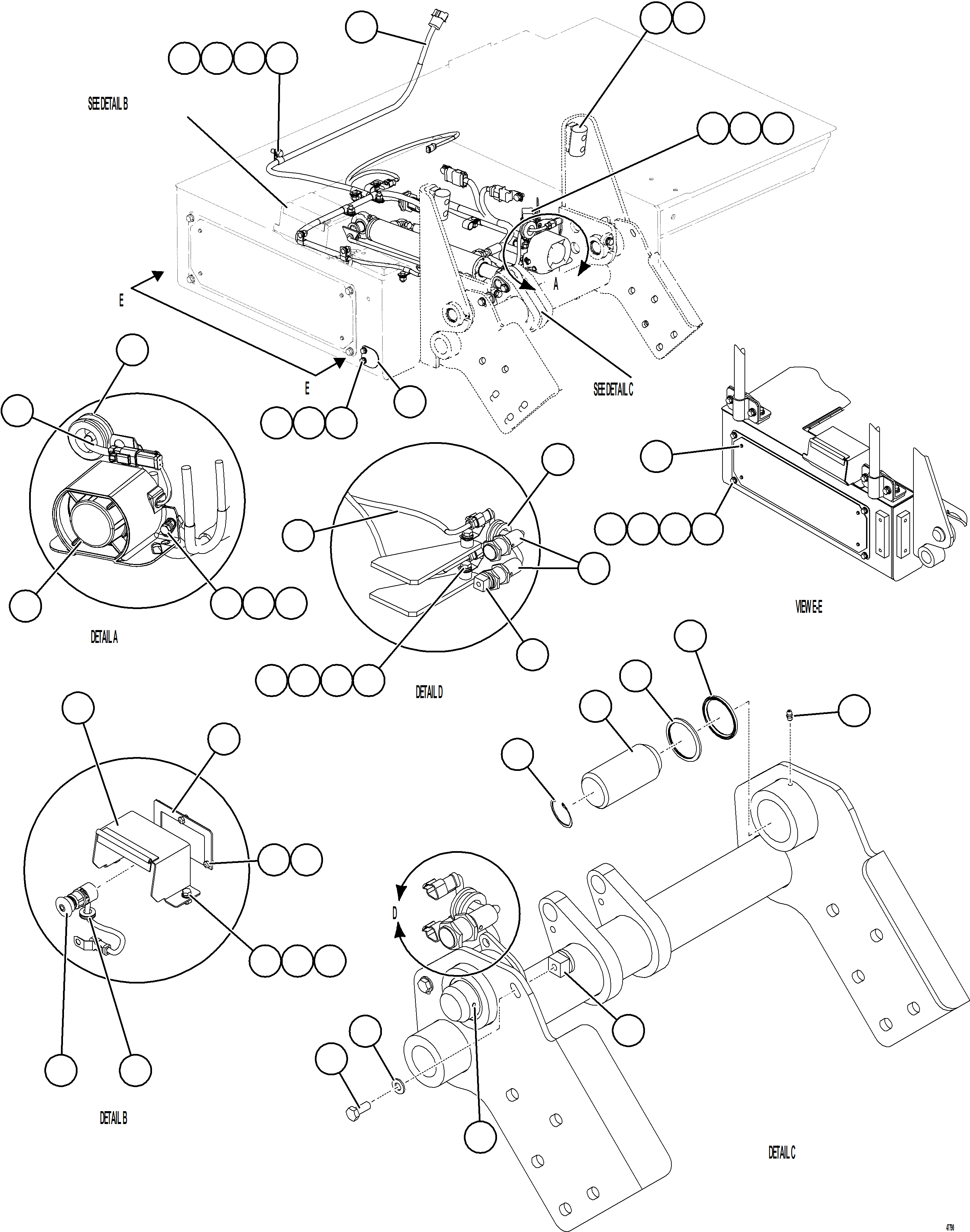 Komatsu parts book diagram for AFE69-Q 730E-8 S/N A40064, A40067  ASSMANG: PLATFORM ASSEMBLY    2/2    58D-54-10632