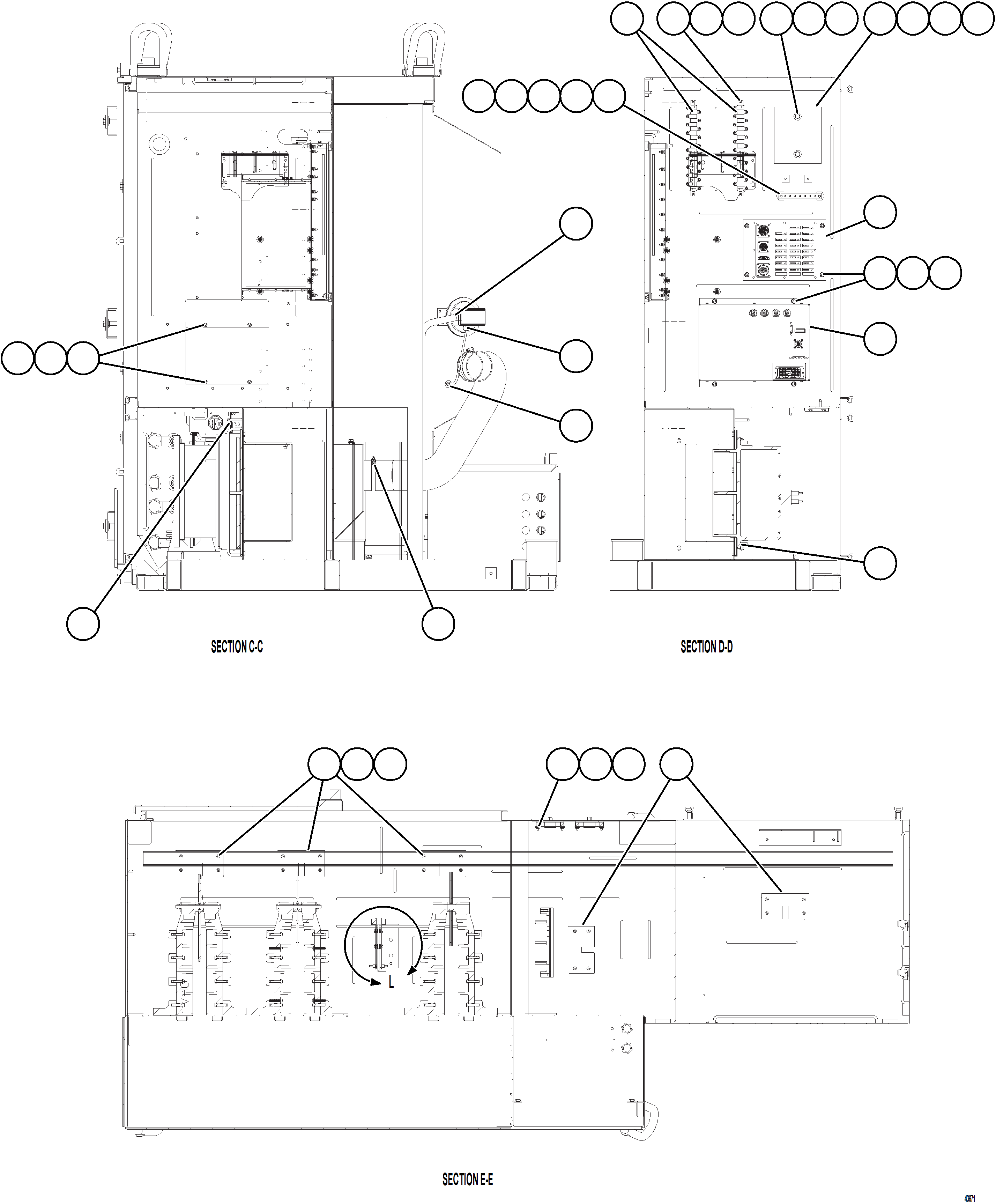 Komatsu parts book diagram for AFE69-Q 730E-8 S/N A40064, A40067  ASSMANG: CONTROL CABINET    5/6