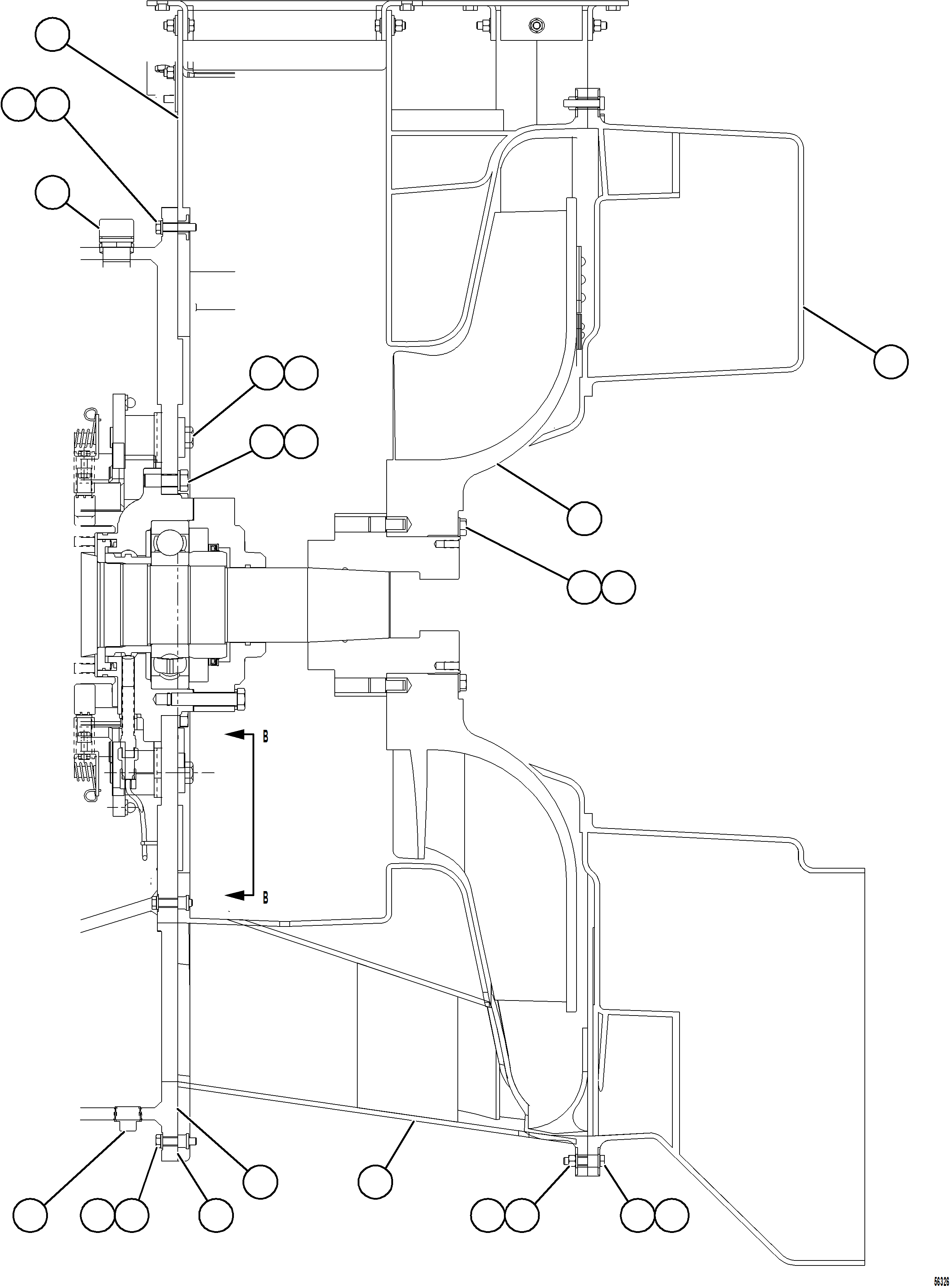 Komatsu parts book diagram for AFE69-Q 730E-8 S/N A40064, A40067  ASSMANG: ALTERNATOR - ENGINE MOUNT    2/4