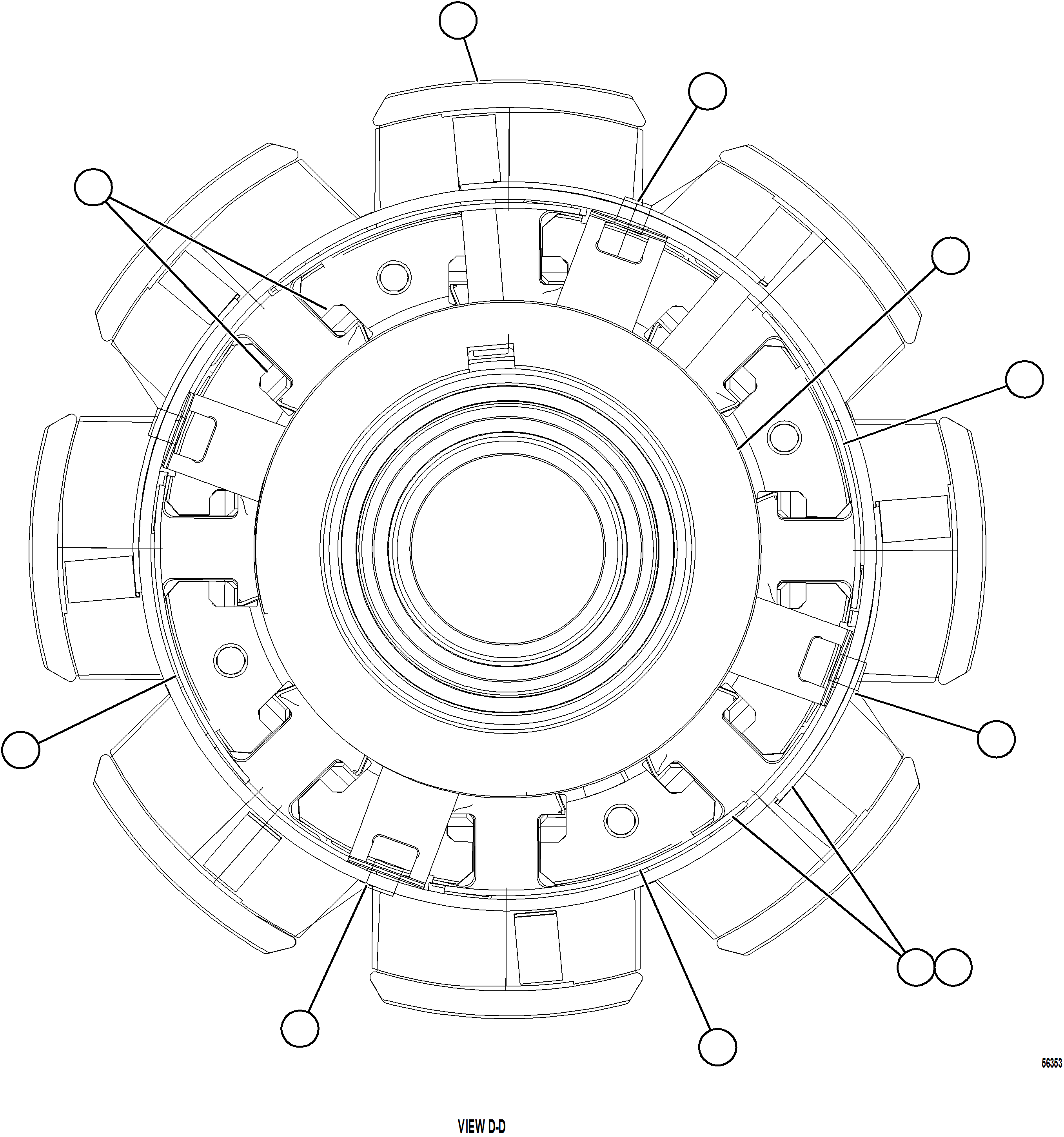 Komatsu parts book diagram for AFE69-Q 730E-8 S/N A40064, A40067  ASSMANG: ROTOR ASSEMBLY    58D-98-01960