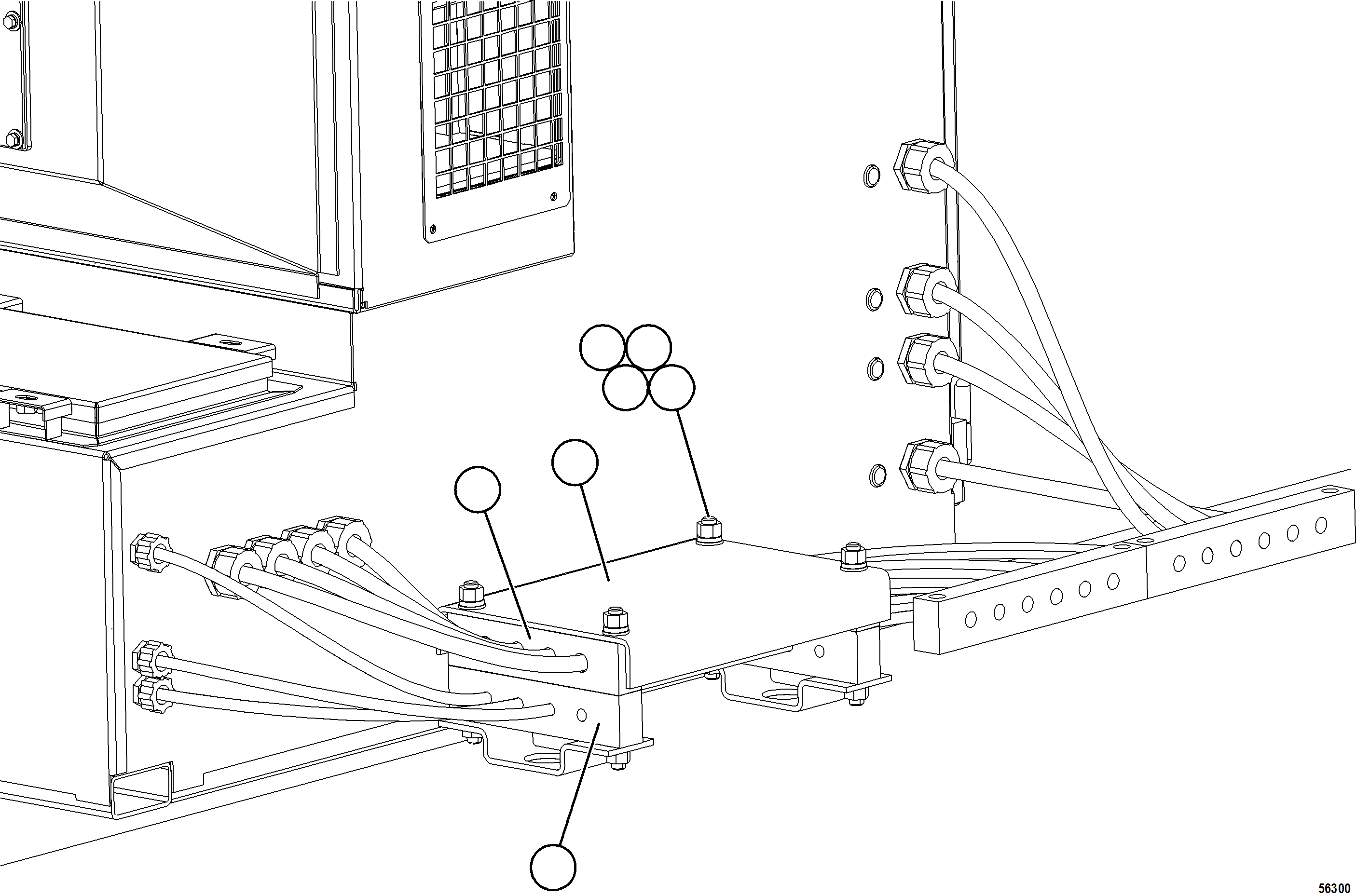 Komatsu parts book diagram for AFE69-Q 730E-8 S/N A40064, A40067  ASSMANG: RETARDING GRID HARNESS ROUTING