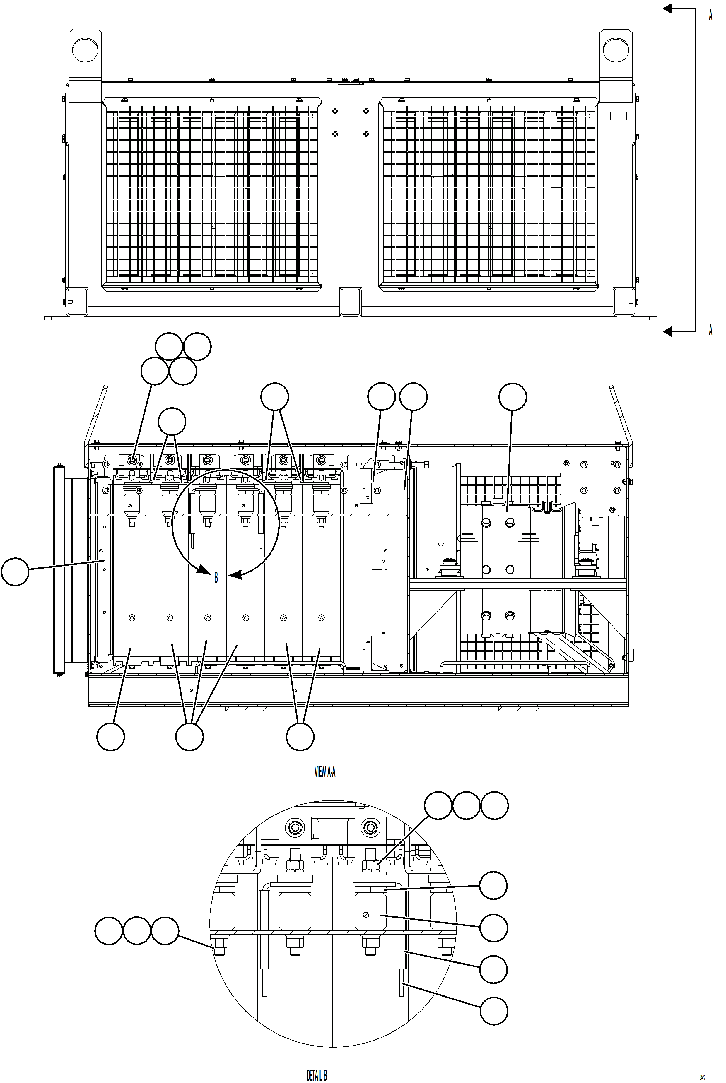 Komatsu parts book diagram for AFE69-Q 730E-8 S/N A40064, A40067  ASSMANG: RETARDING GRID    4/6    PC3119