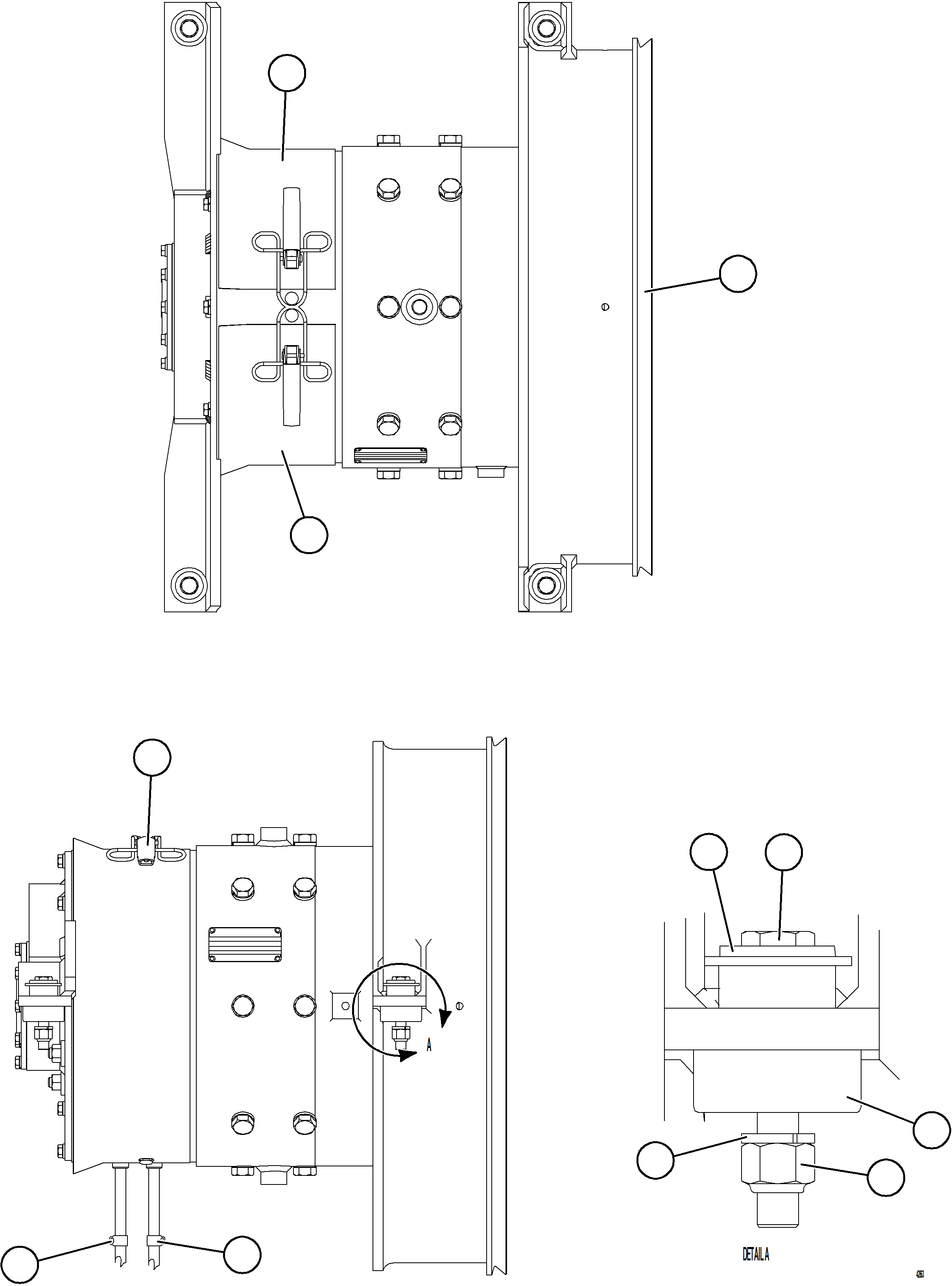 Komatsu parts book diagram for AFE69-Q 730E-8 S/N A40064, A40067  ASSMANG: RETARDING GRID BLOWER MOTOR    1/5    XA4558