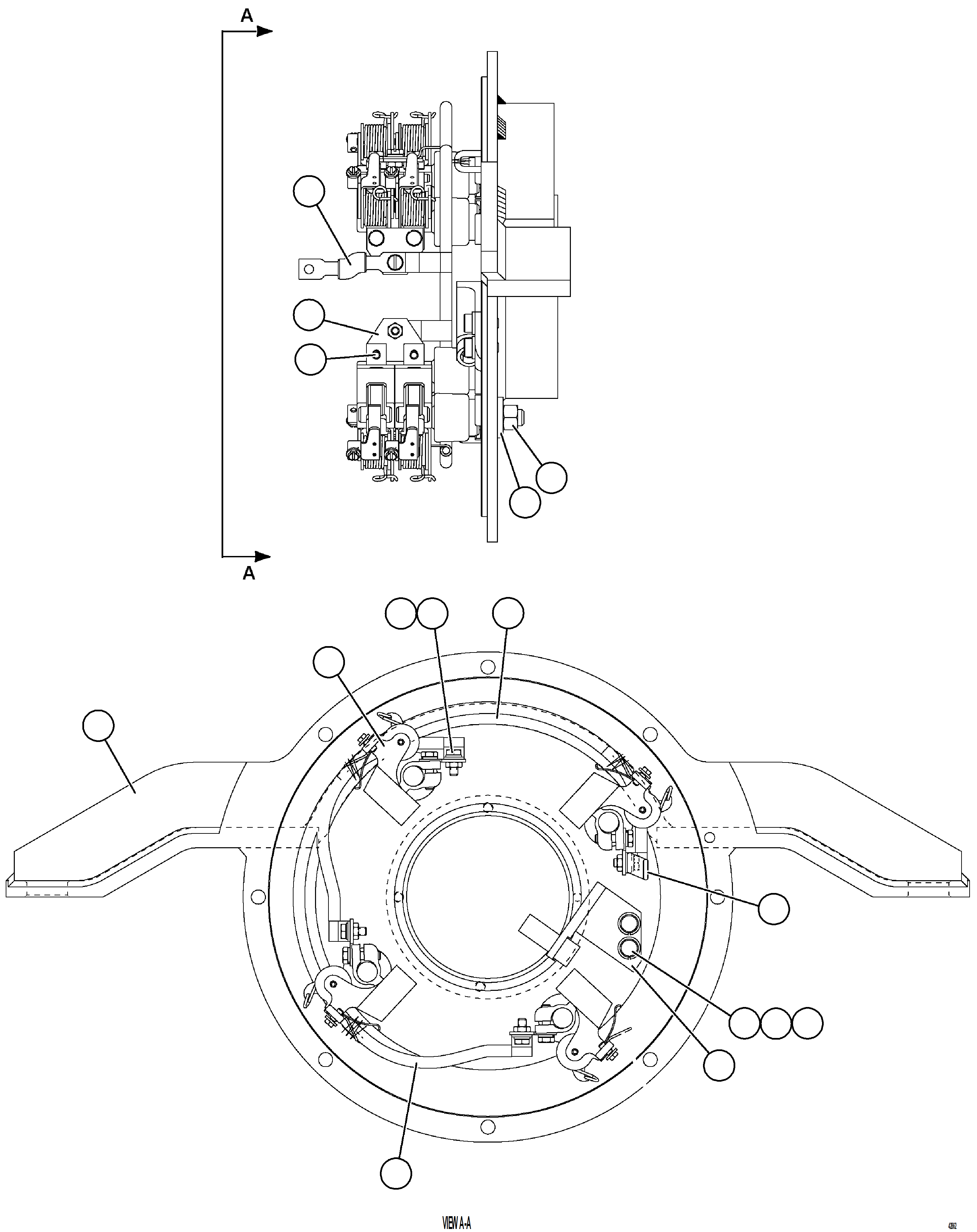 Komatsu parts book diagram for AFE69-Q 730E-8 S/N A40064, A40067  ASSMANG: RETARDING GRID BLOWER MOTOR    4/5    XA4558