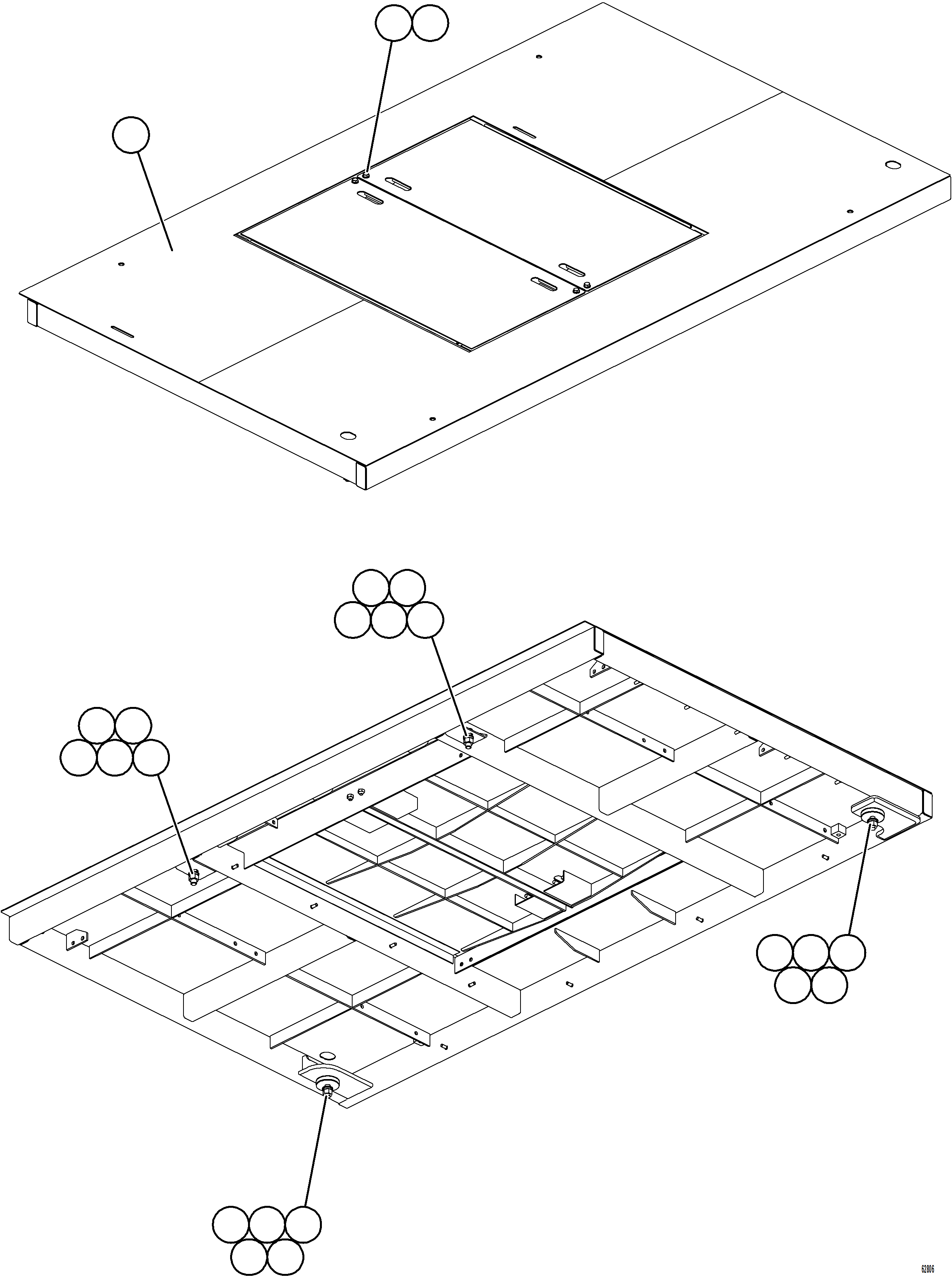 Komatsu parts book diagram for AFE73-T 980E-4 S/N A40160 - A40162  BUENAVISTA: CENTER DECK INSTALLATION