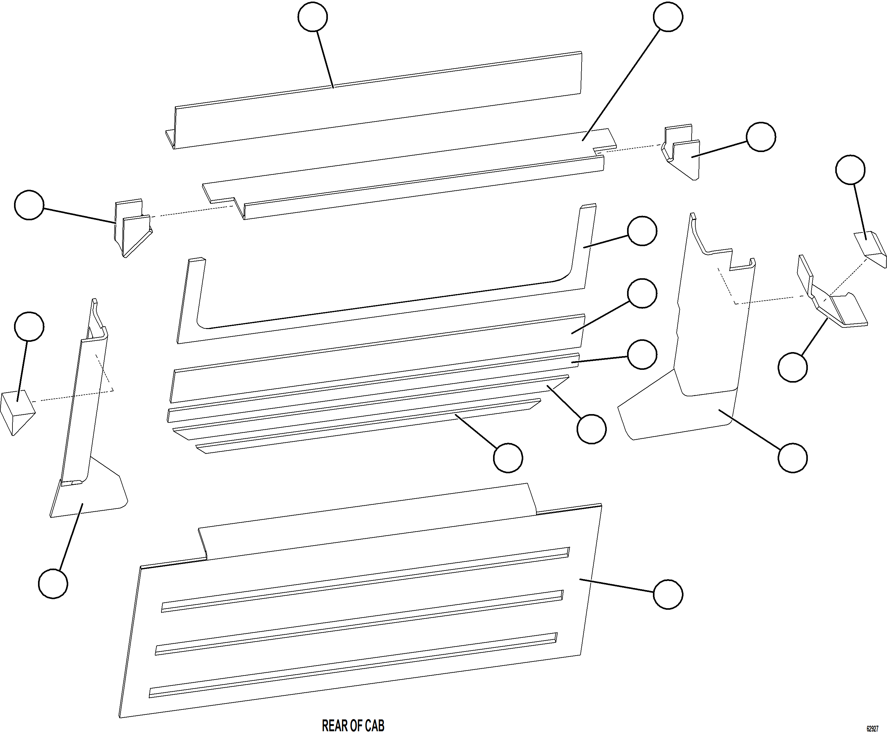 Komatsu parts book diagram for AFE73-T 980E-4 S/N A40160 - A40162  BUENAVISTA: CAB VINYL    1/2
