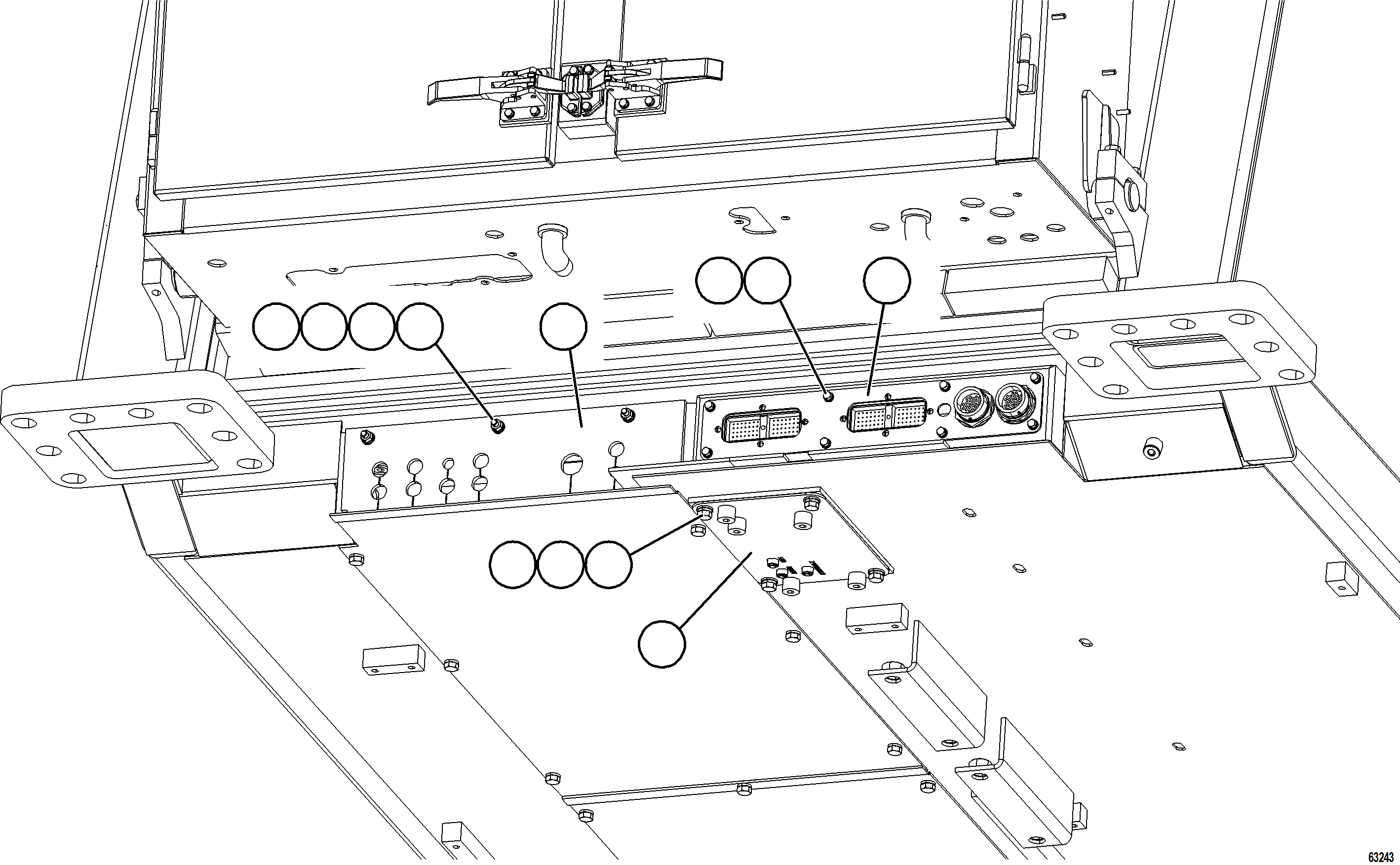 Komatsu parts book diagram for AFE73-T 980E-4 S/N A40160 - A40162  BUENAVISTA: CAB CONNECTOR PLATE AND HOSE FLAP
