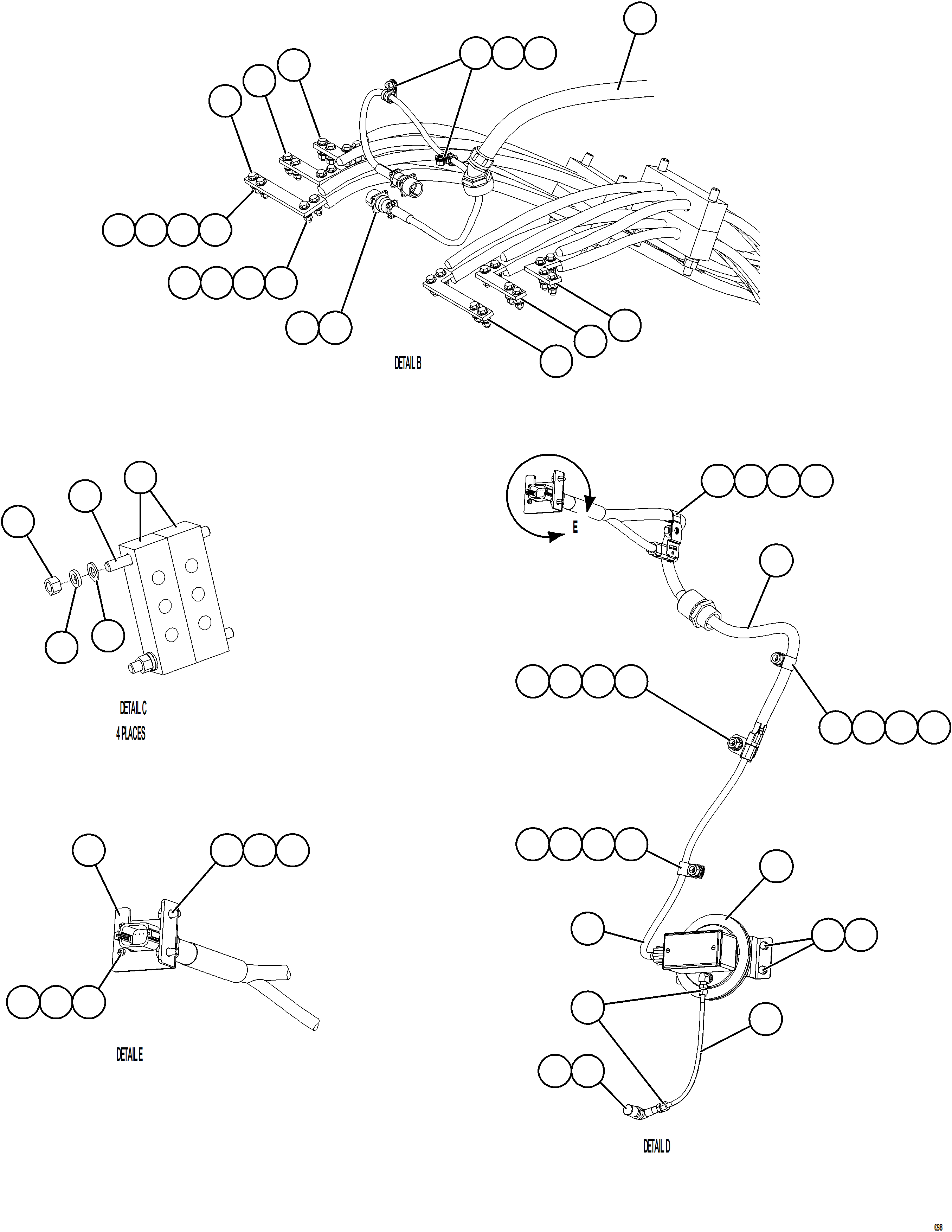 Komatsu parts book diagram for AFE73-T 980E-4 S/N A40160 - A40162  BUENAVISTA: REAR AXLE WIRING    3/3