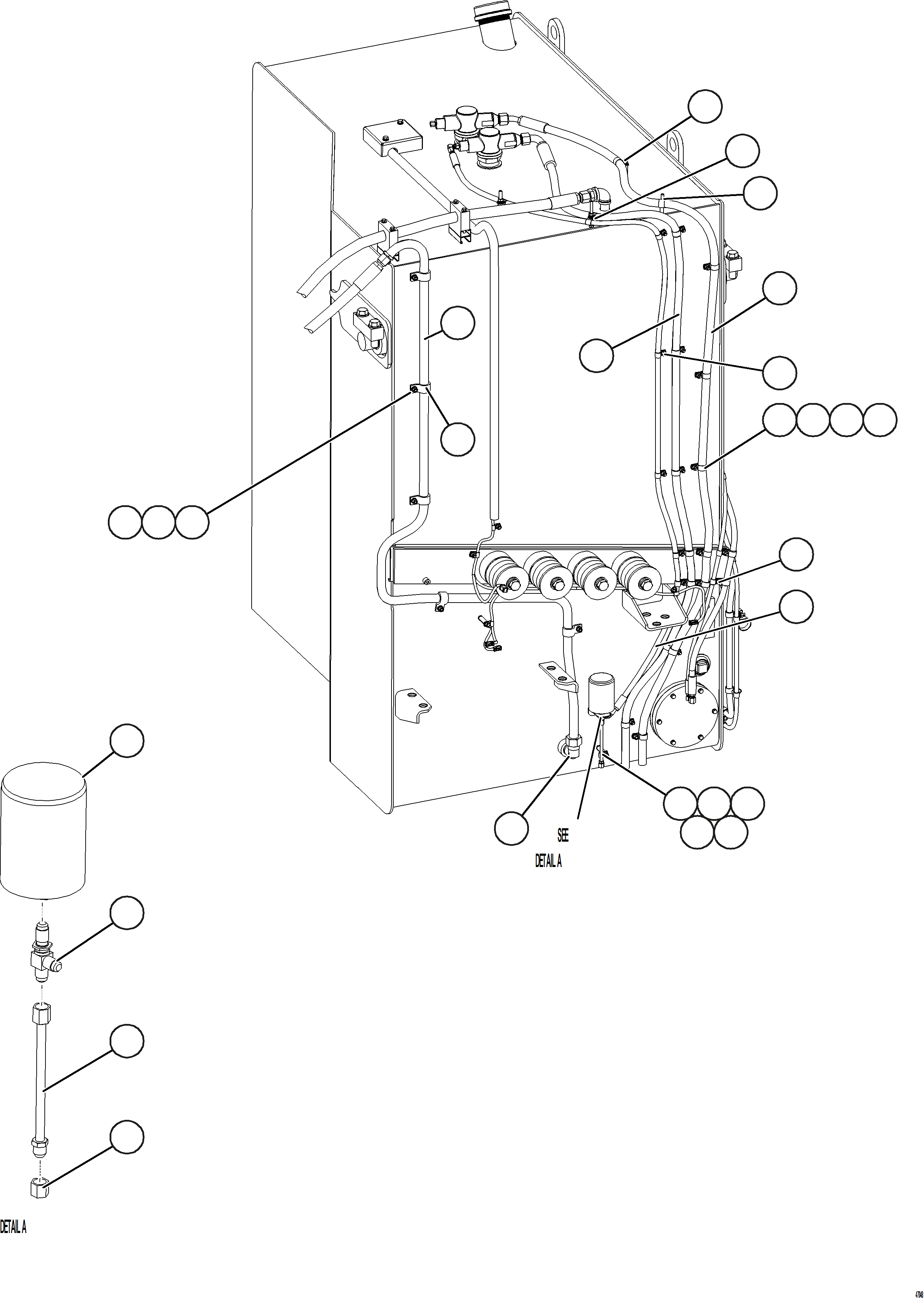 Komatsu parts book diagram for AFE73-T 980E-4 S/N A40160 - A40162  BUENAVISTA: FUEL SYSTEM PIPING    2/3