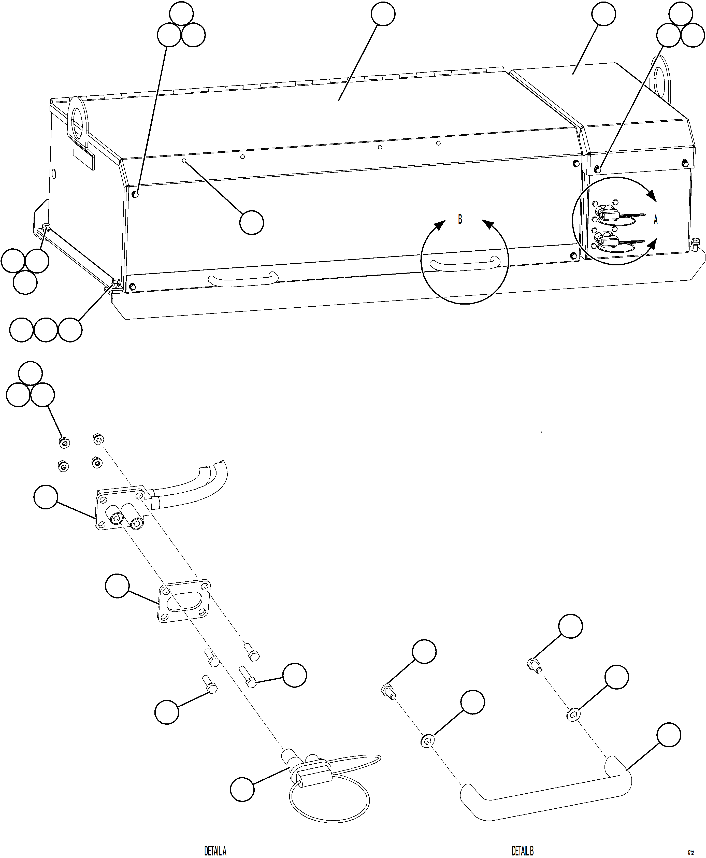 Komatsu parts book diagram for AFE73-T 980E-4 S/N A40160 - A40162  BUENAVISTA: BATTERY BOX    1/6