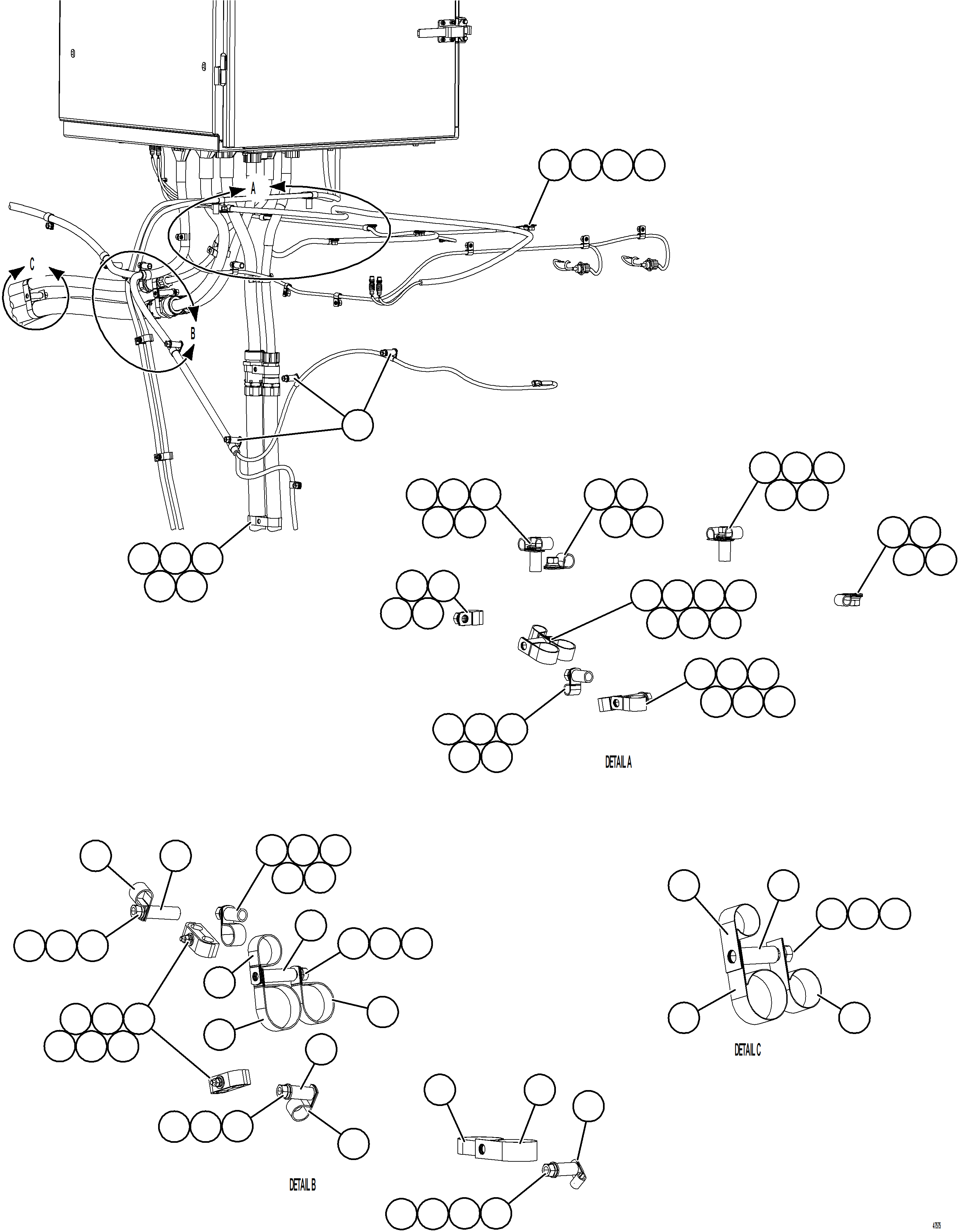 Komatsu parts book diagram for AFE73-T 980E-4 S/N A40160 - A40162  BUENAVISTA: AUXILIARY CONTROL CABINET EXTERNAL HARNESSES