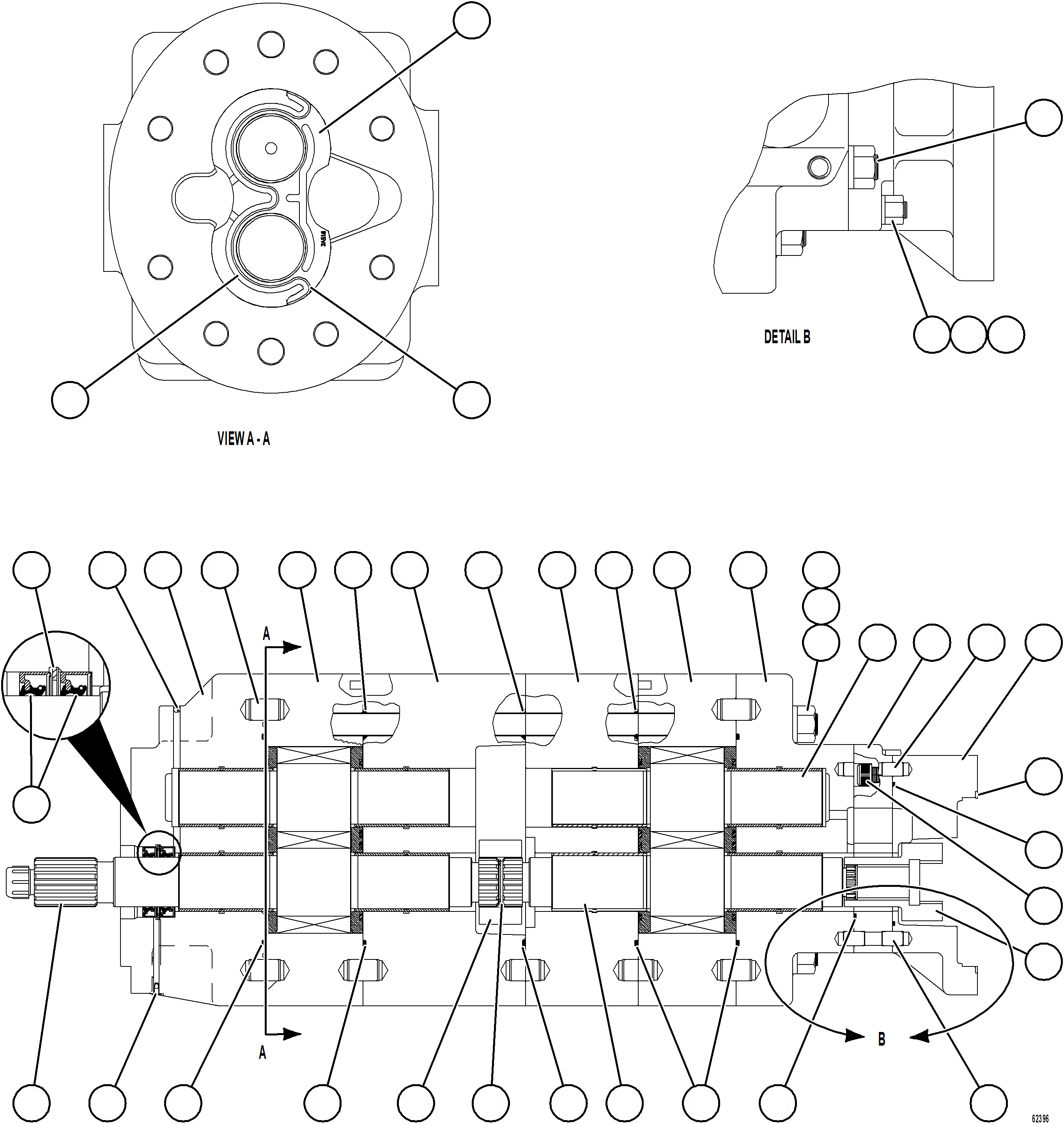 Komatsu parts book diagram for AFE73-T 980E-4 S/N A40160 - A40162  BUENAVISTA: HOIST PUMP ASSEMBLY    PB9008