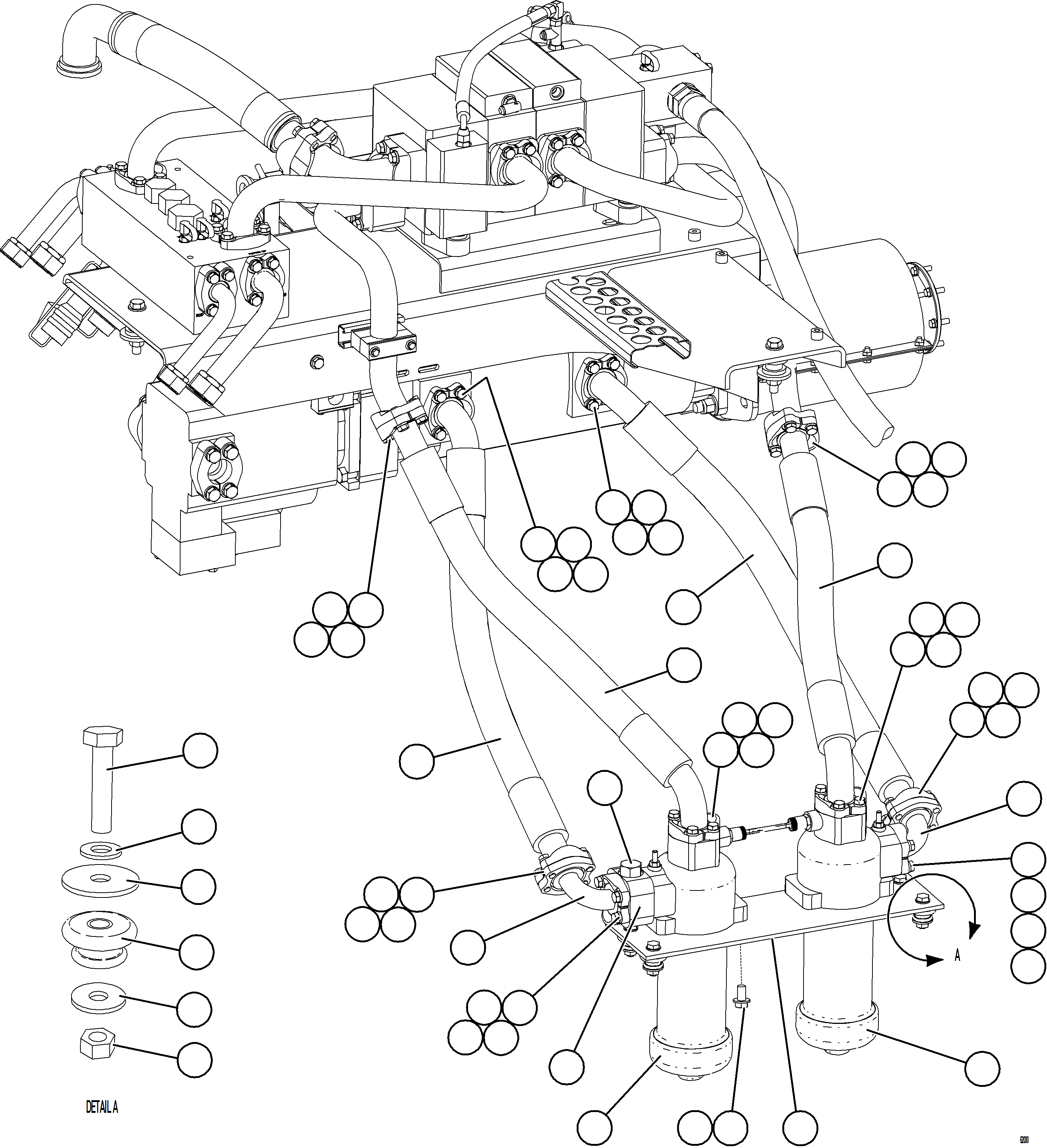 Komatsu parts book diagram for AFE73-T 980E-4 S/N A40160 - A40162  BUENAVISTA: PUMP MODULE - BRAKE COOLING & HOIST    2/2