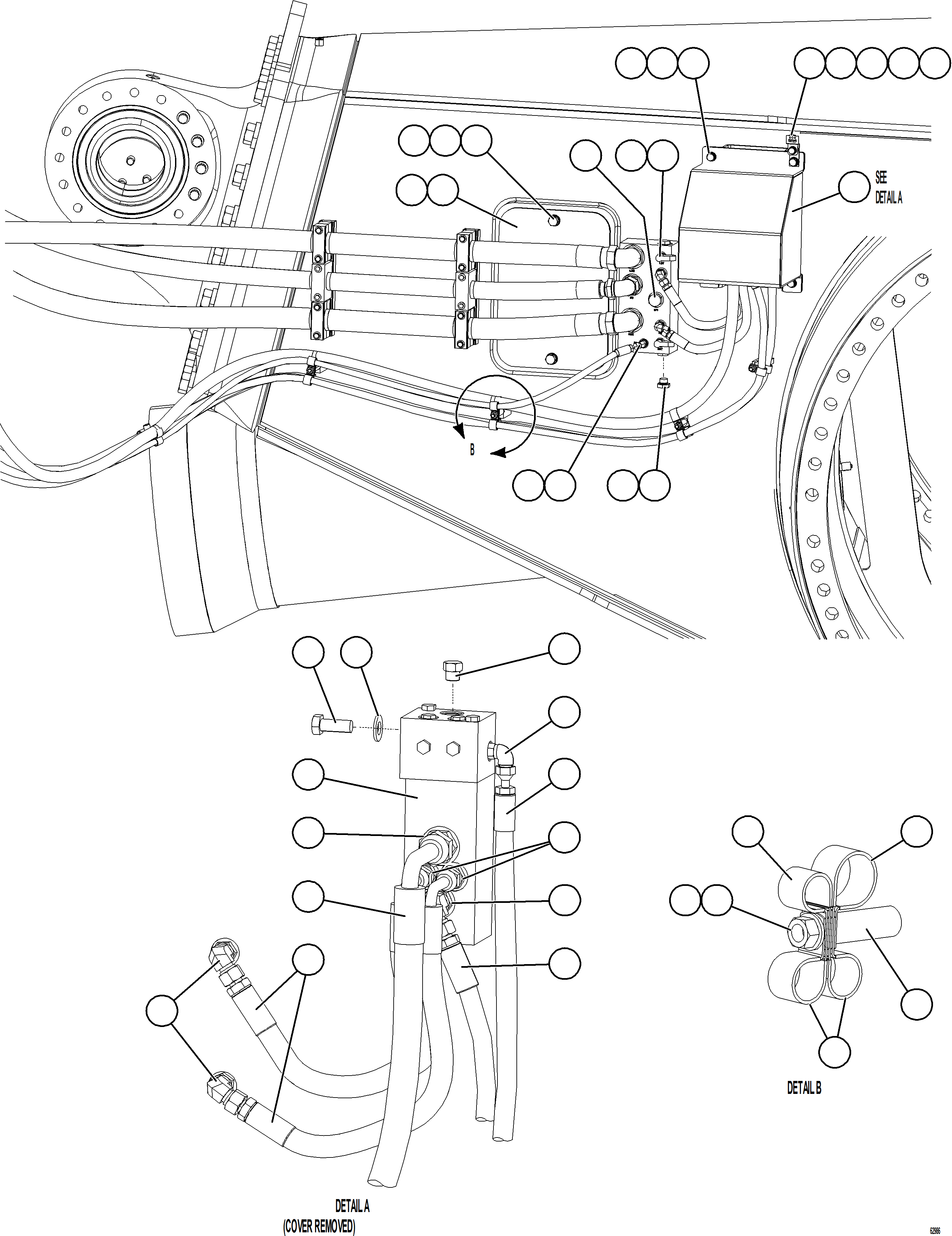 Komatsu parts book diagram for AFE73-T 980E-4 S/N A40160 - A40162  BUENAVISTA: REAR BRAKE PIPING    1/2