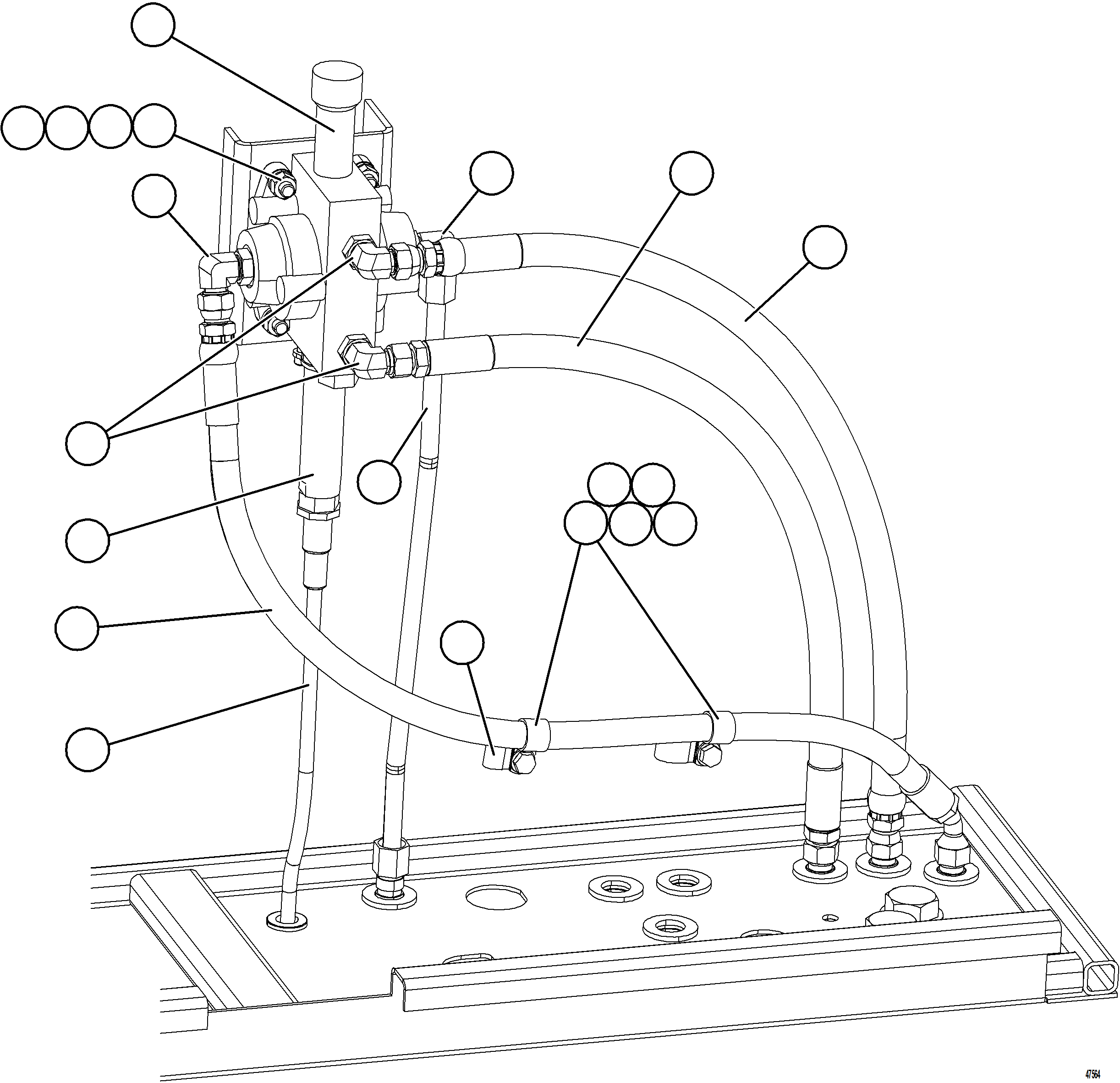 Komatsu parts book diagram for AFE73-T 980E-4 S/N A40160 - A40162  BUENAVISTA: HOIST PILOT VALVE PIPING