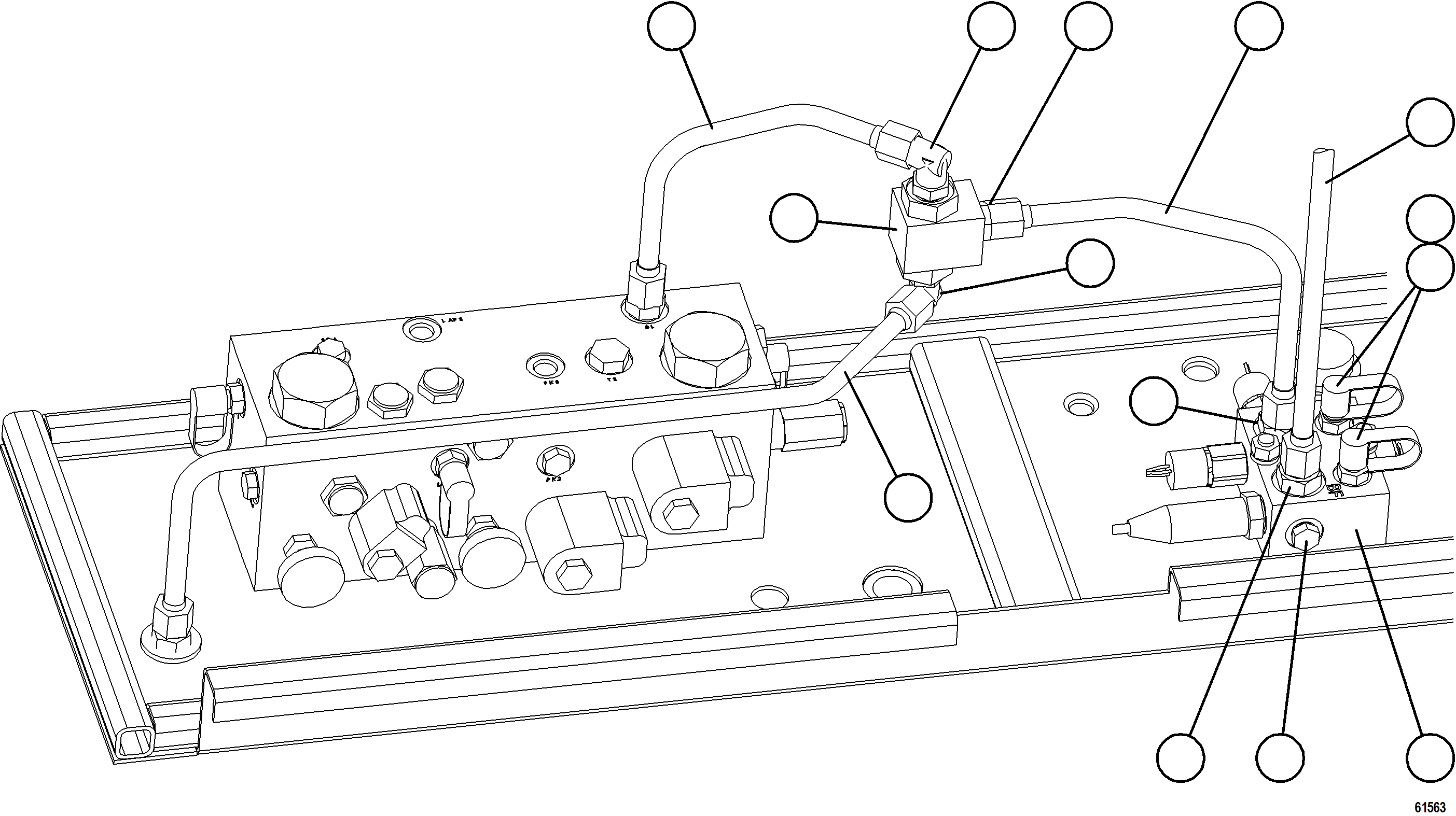 Komatsu parts book diagram for AFE73-T 980E-4 S/N A40160 - A40162  BUENAVISTA: SHUTTLE VALVE & JUNCTION BLOCK PIPING