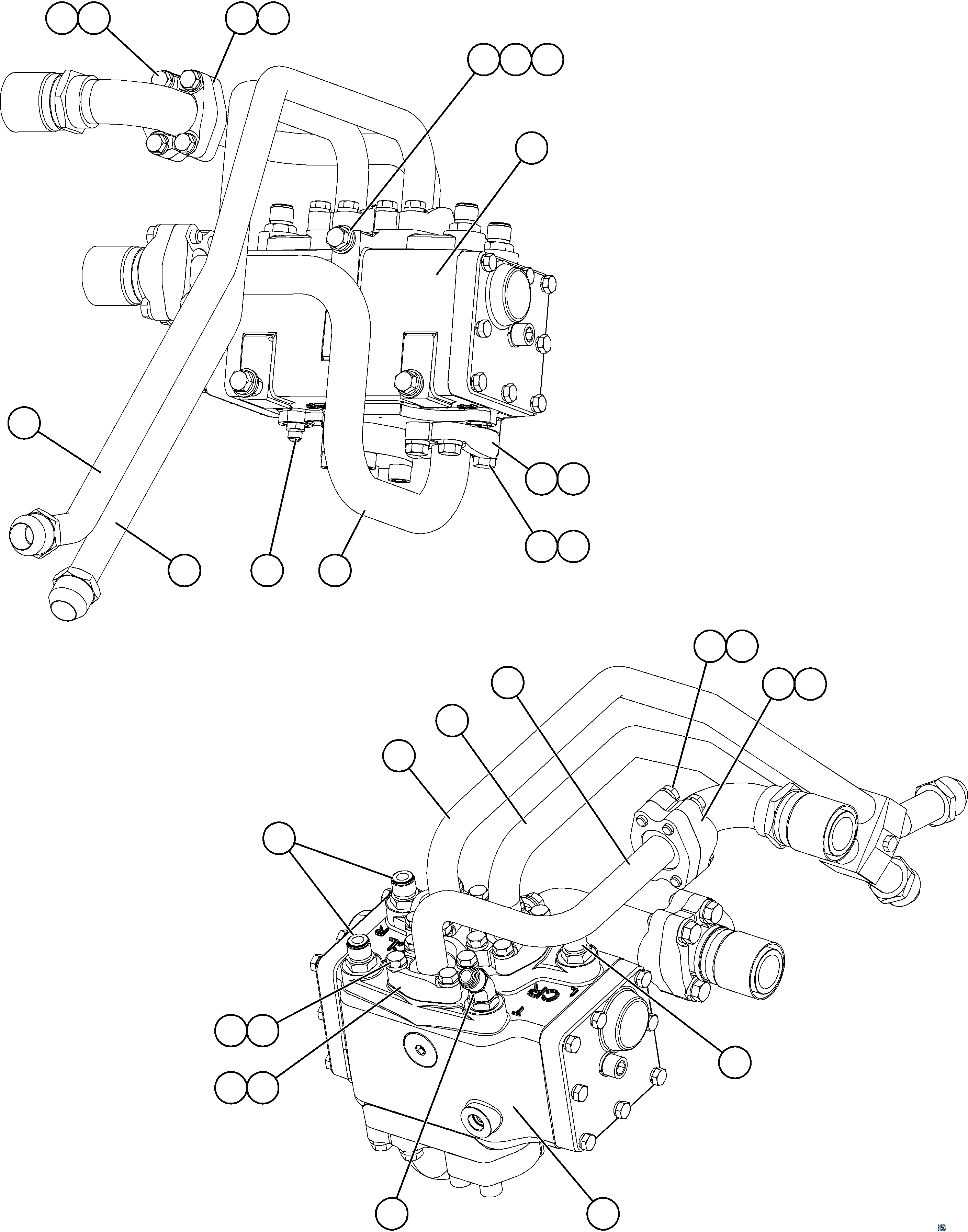 Komatsu parts book diagram for AFE73-T 980E-4 S/N A40160 - A40162  BUENAVISTA: FLOW AMPLIFIER VALVE PIPING & INSTALLATION