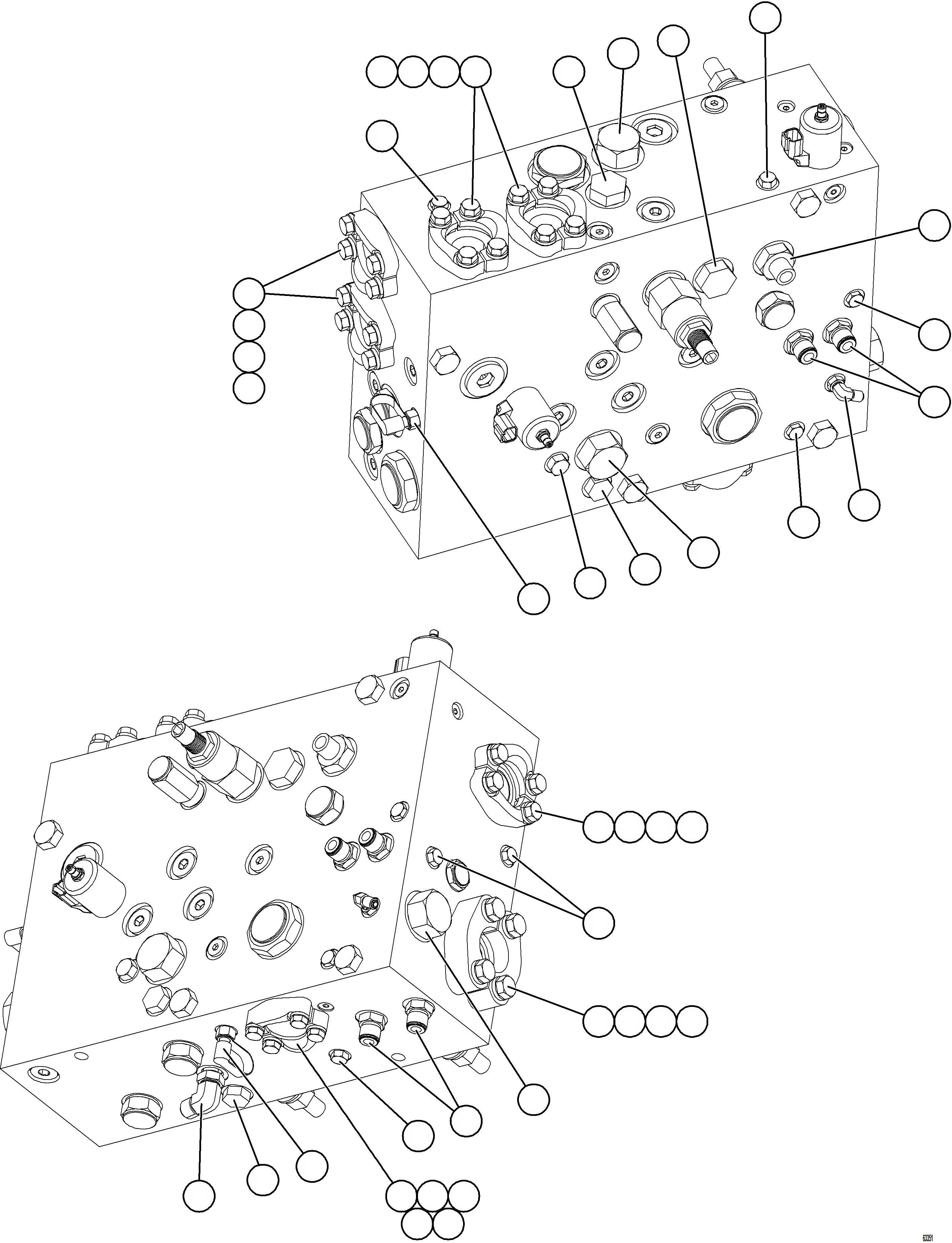 Komatsu parts book diagram for AFE73-T 980E-4 S/N A40160 - A40162  BUENAVISTA: BLEED DOWN MANIFOLD PIPING