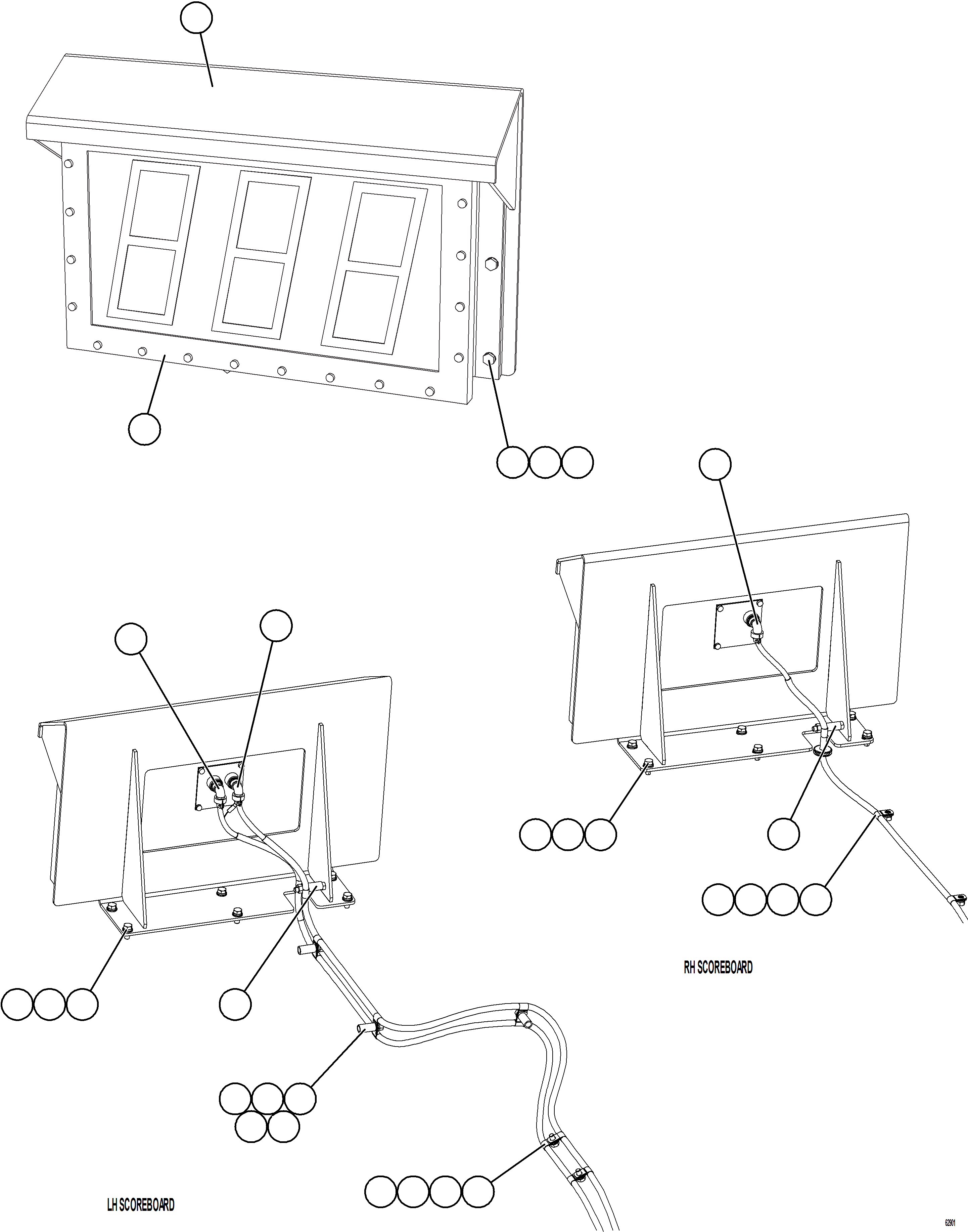 Komatsu parts book diagram for AFE73-T 980E-4 S/N A40160 - A40162  BUENAVISTA: PLM SCOREBOARD
